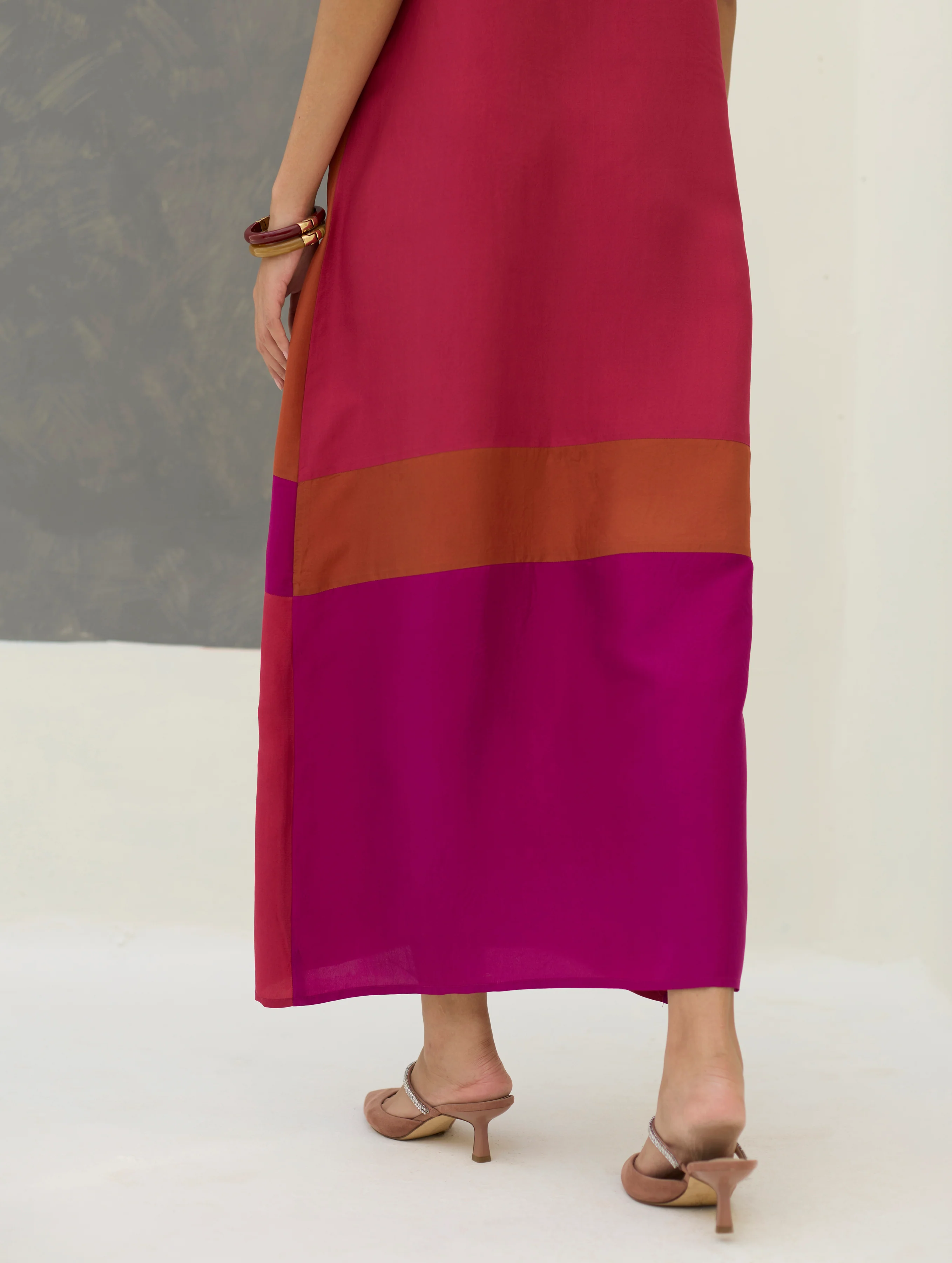 Nida Sleeveless Mulberry Silk Dress - Rose - Image 3