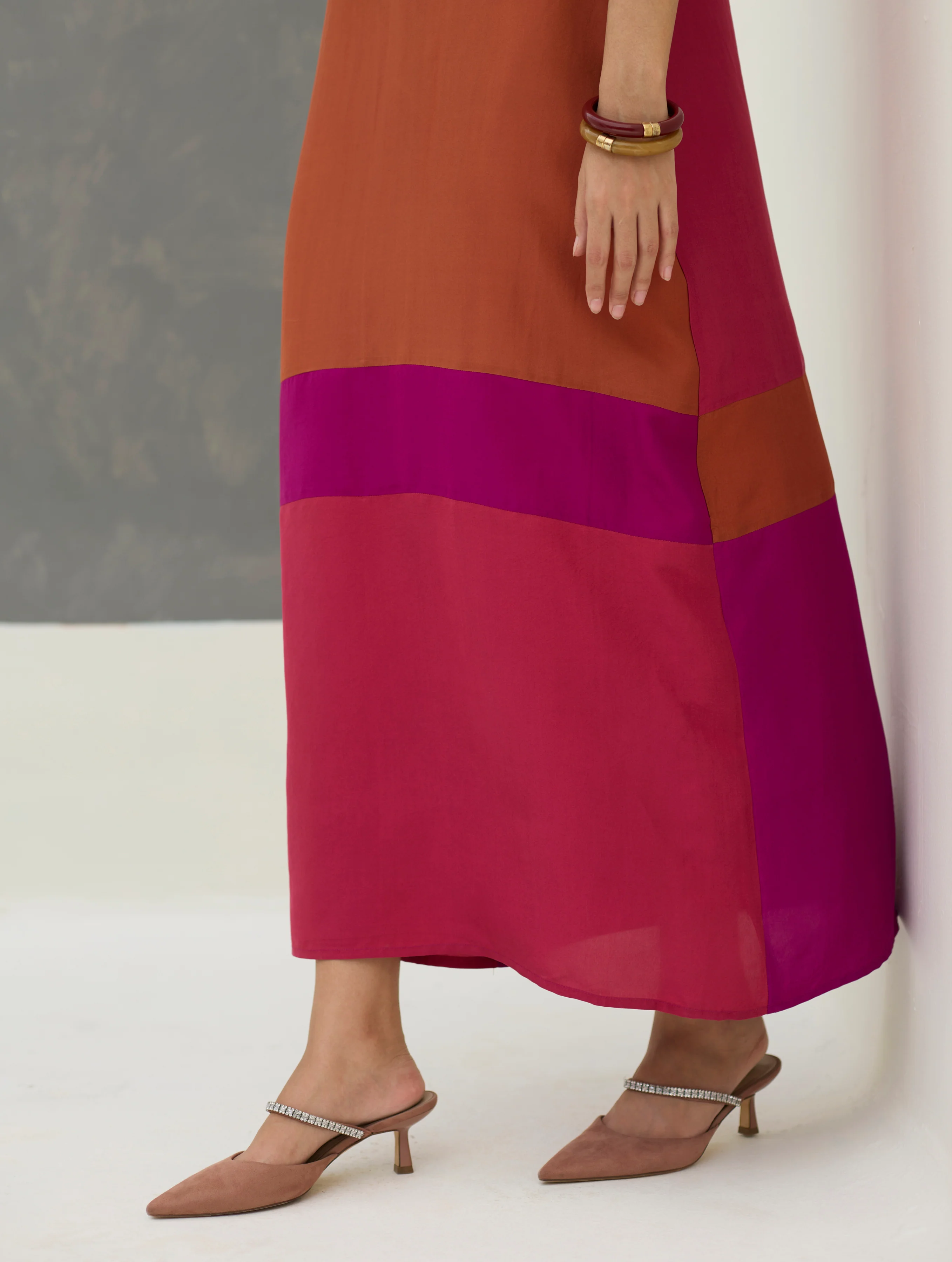 Nida Sleeveless Mulberry Silk Dress - Rose - Image 6