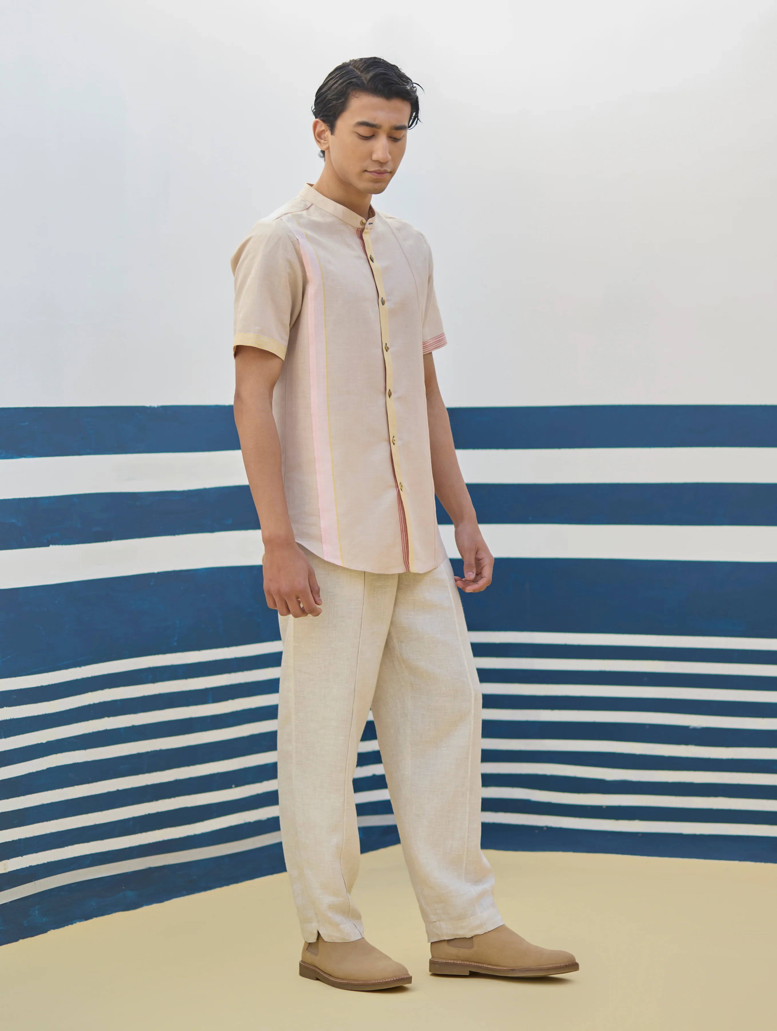 Niko Border Linen Shirt
- Sand - Image 4