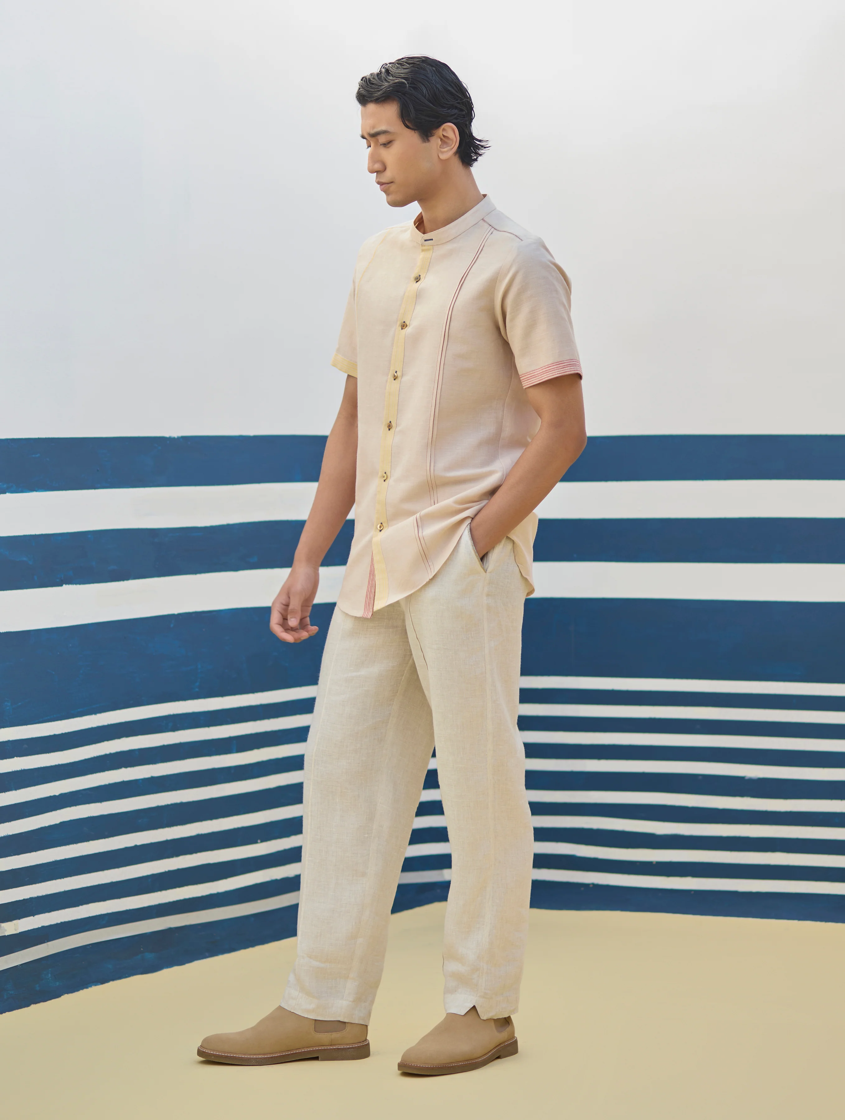 Niko Border Linen Shirt
- Sand - Image 8