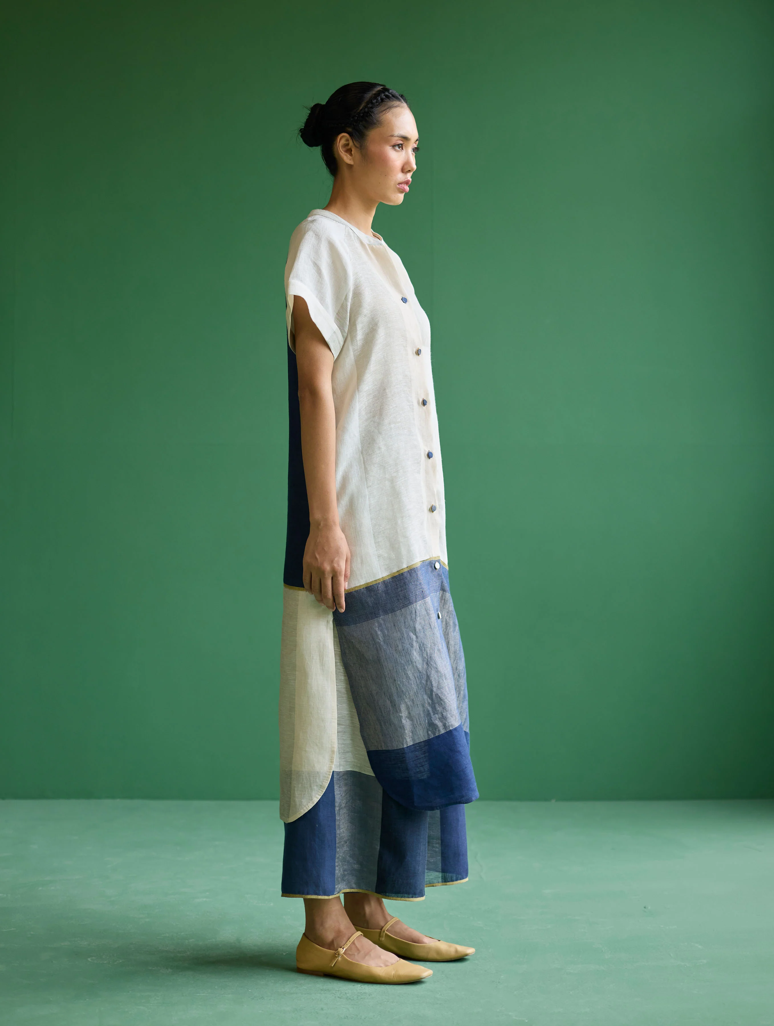 Nila Color-Blocked Co-ord Set - Ivory - Image 4