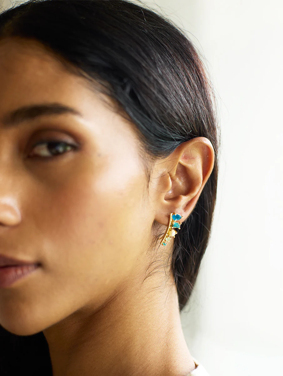Nira Earrings - Ocean - Image 3