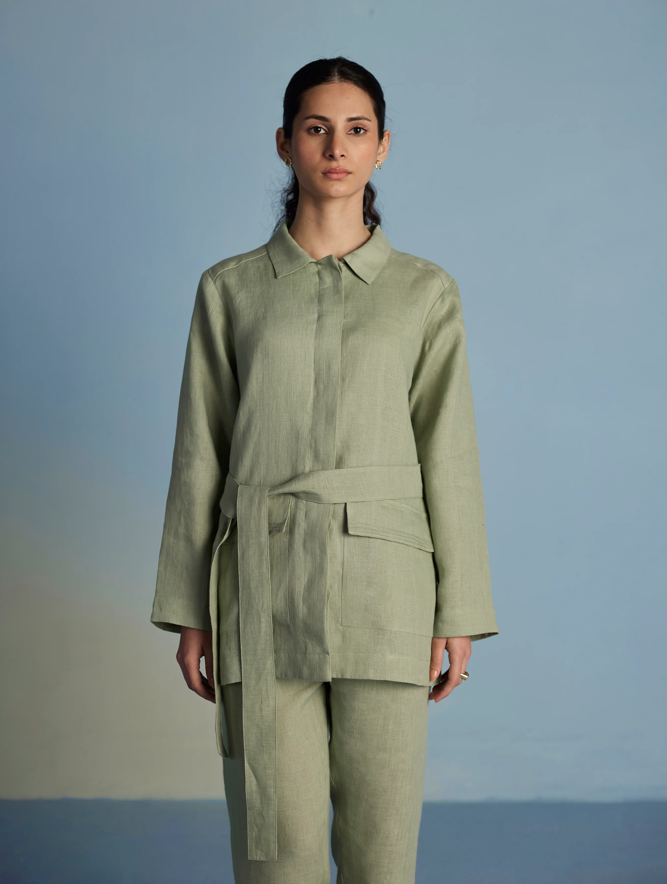 Nobu Signature Summer Linen Jacket - Mint - Image 6