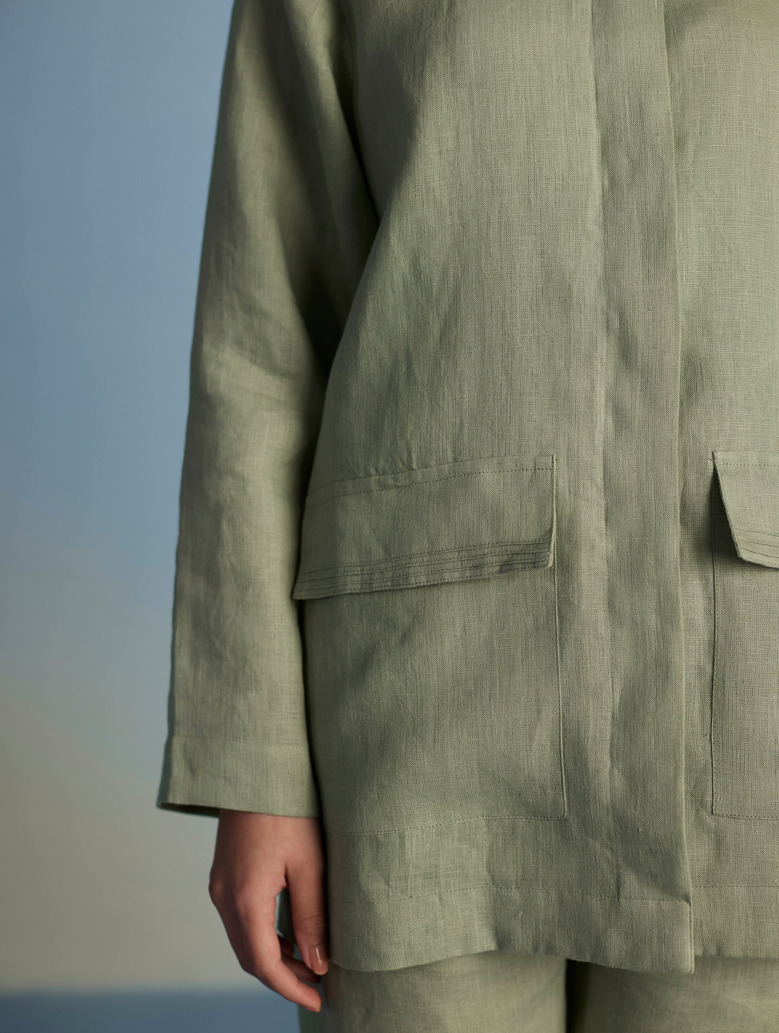 Nobu Signature Summer Linen Jacket - Mint - Image 7
