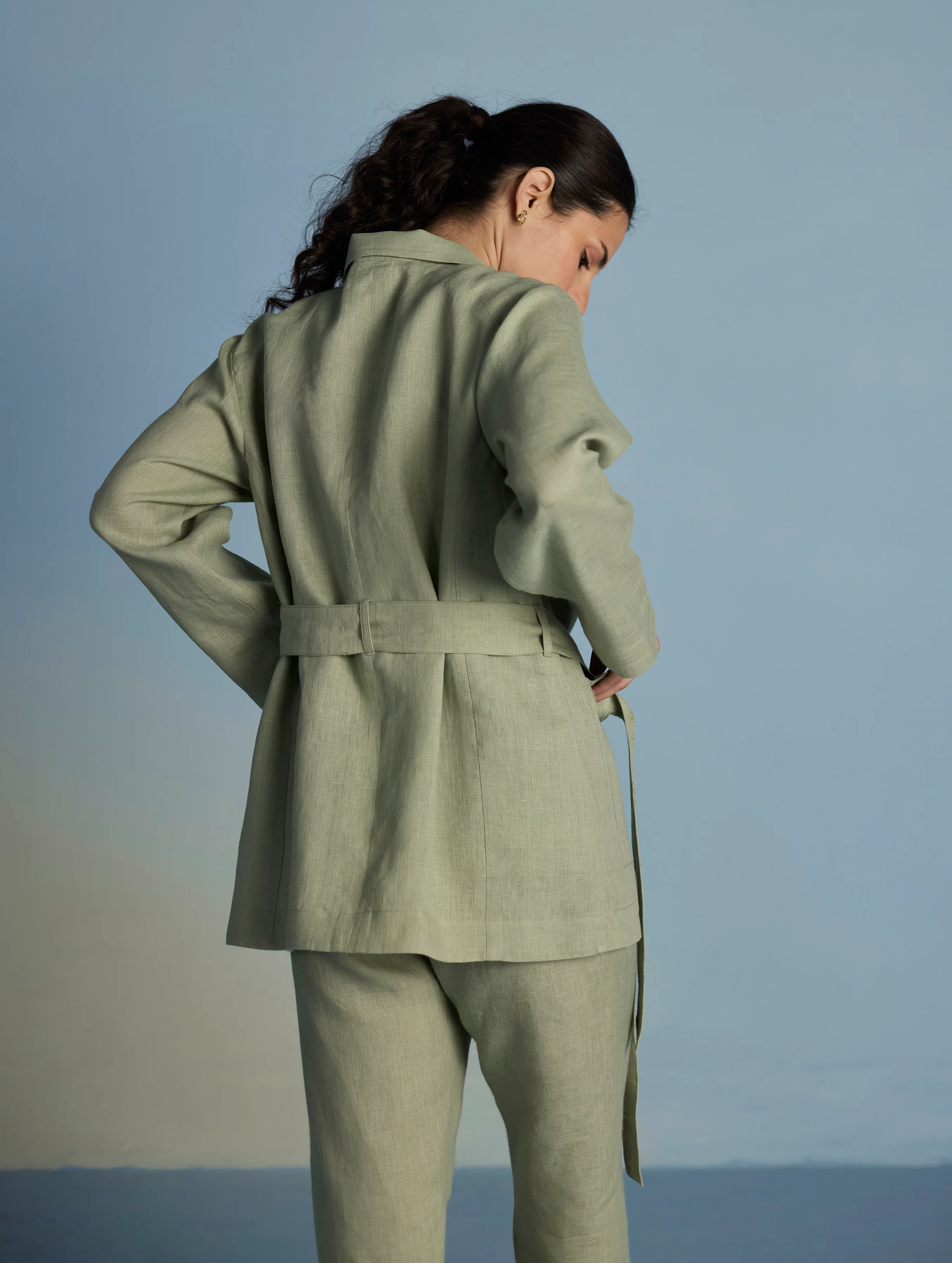 Nobu Signature Summer Linen Jacket - Mint - Image 8