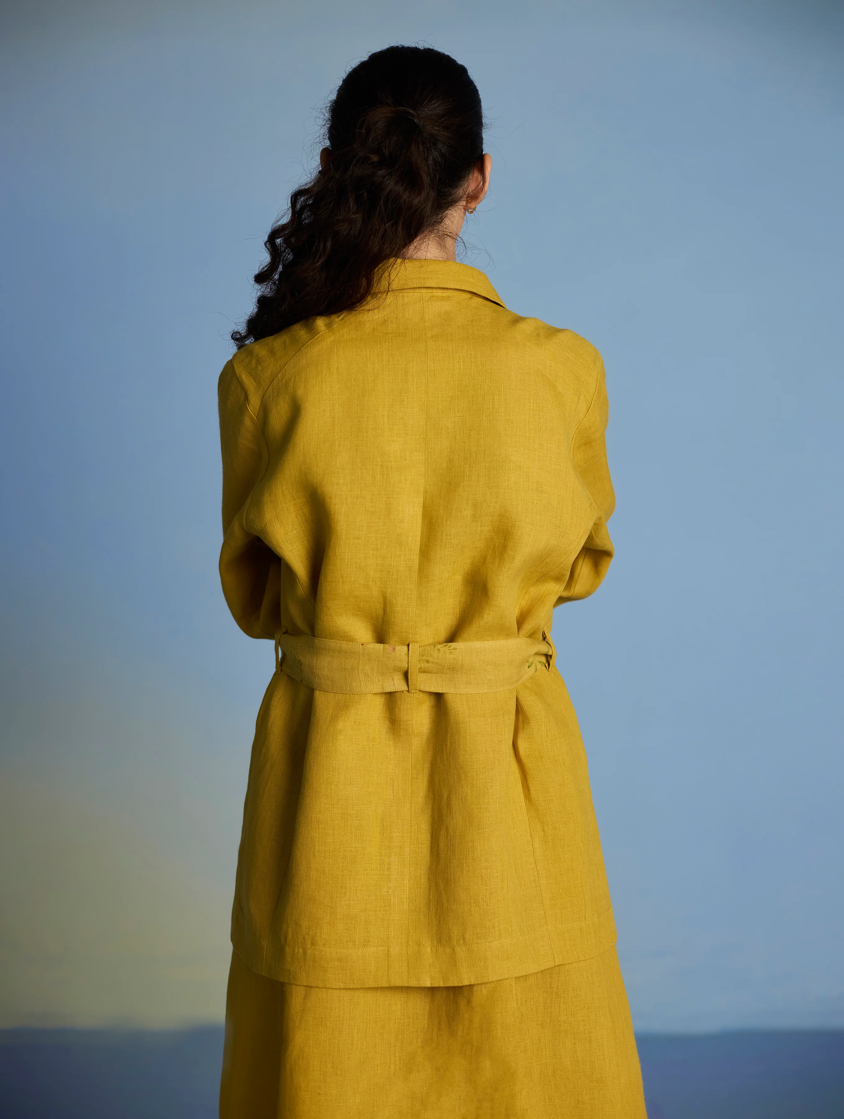 Nobu Signature Summer Linen Jacket - Ochre - Image 10