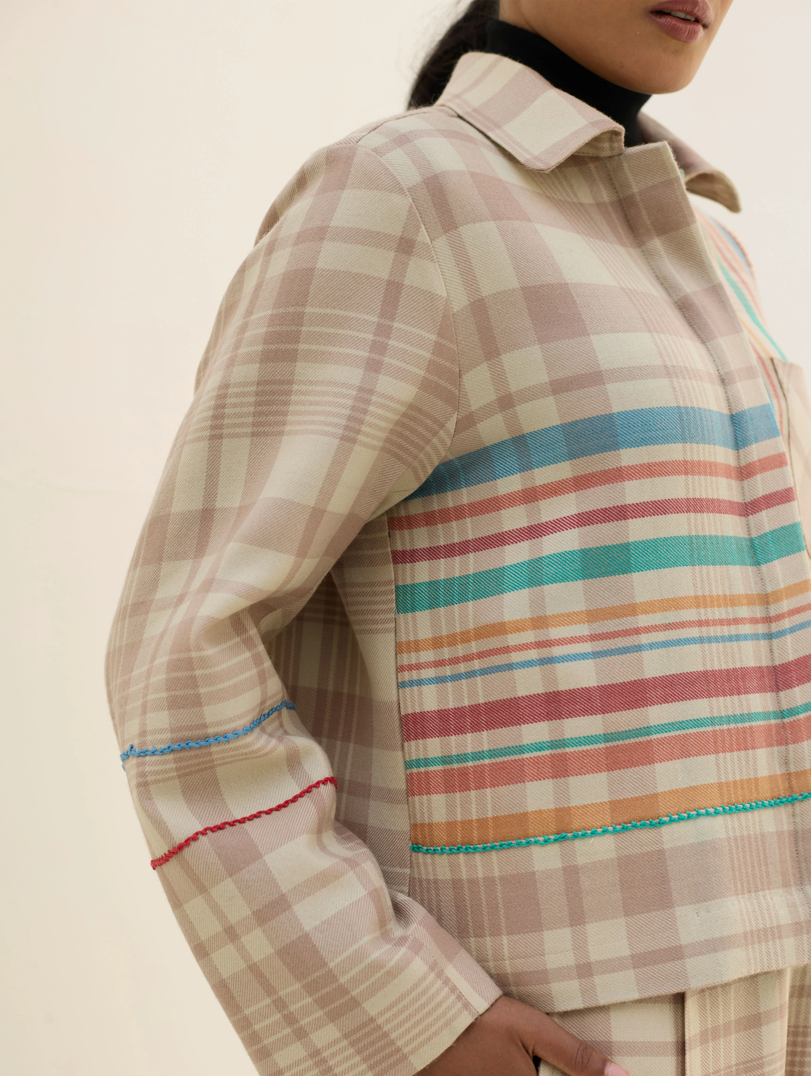 Noelle Merino Wool Shacket - Beige - Image 10