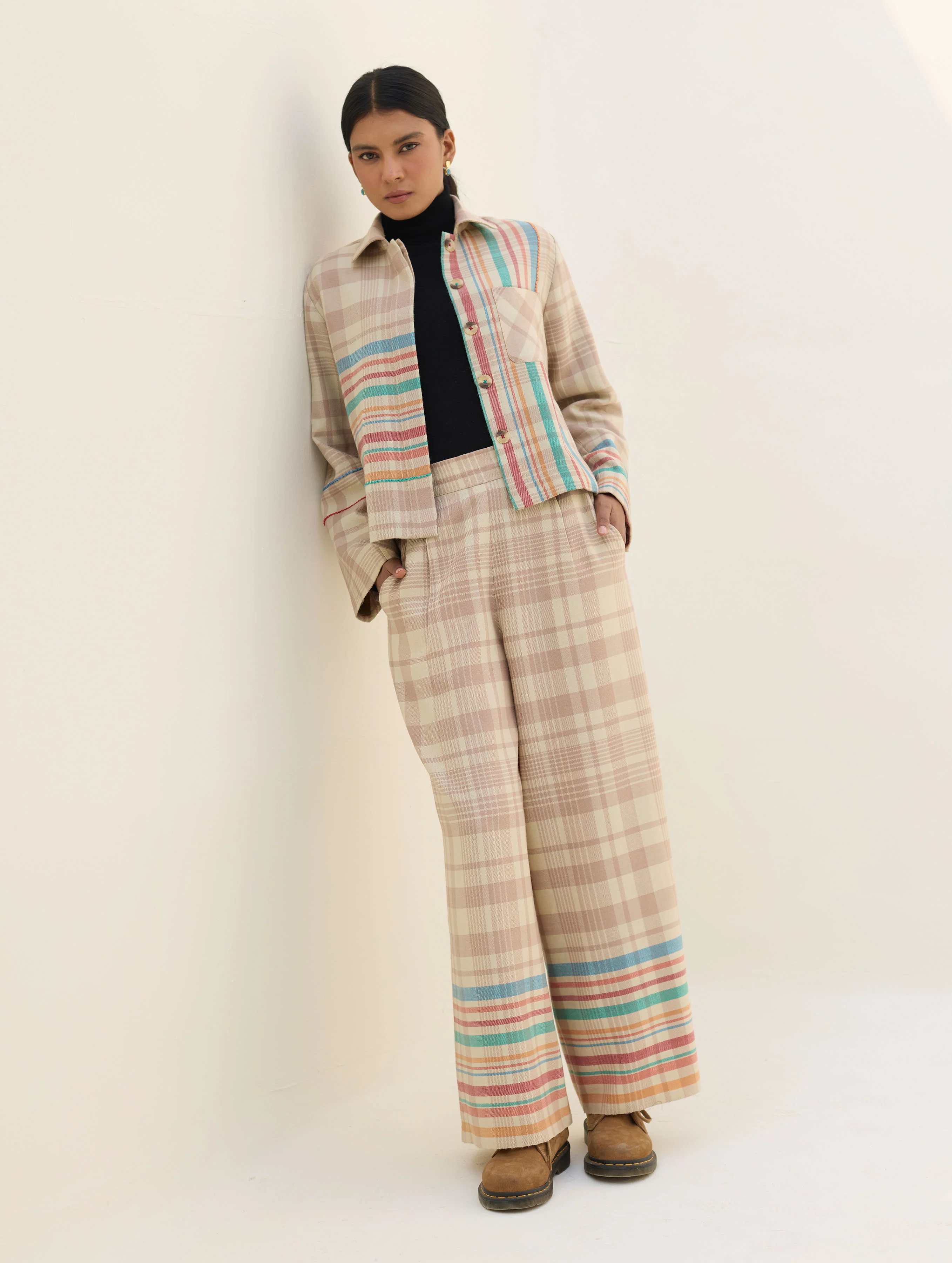 Noelle Merino Wool Shacket - Beige - Image 2