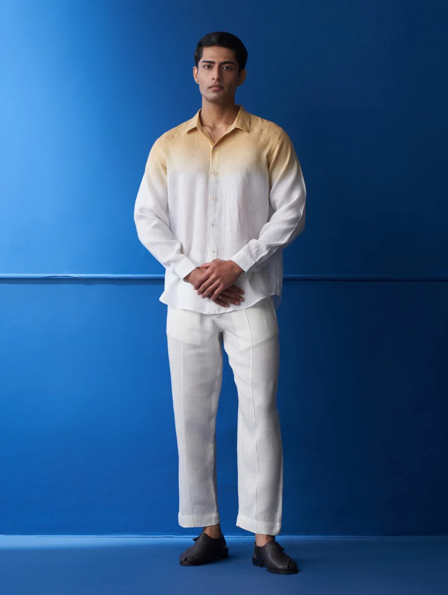 Nori Linen Tie-Dye Shirt - Amber - Image 3