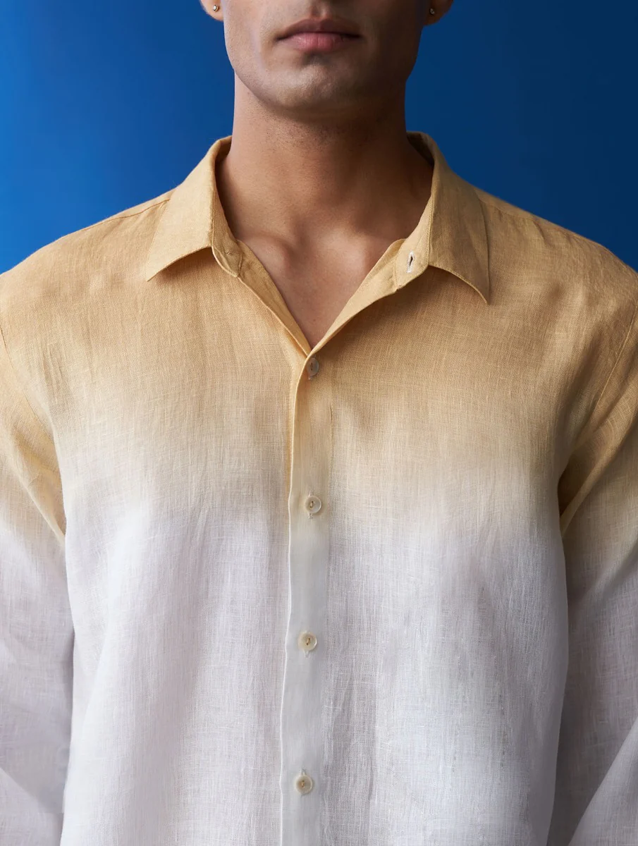 Nori Linen Tie-Dye Shirt - Amber - Image 4