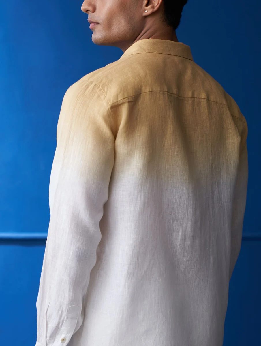 Nori Linen Tie-Dye Shirt - Amber - Image 5