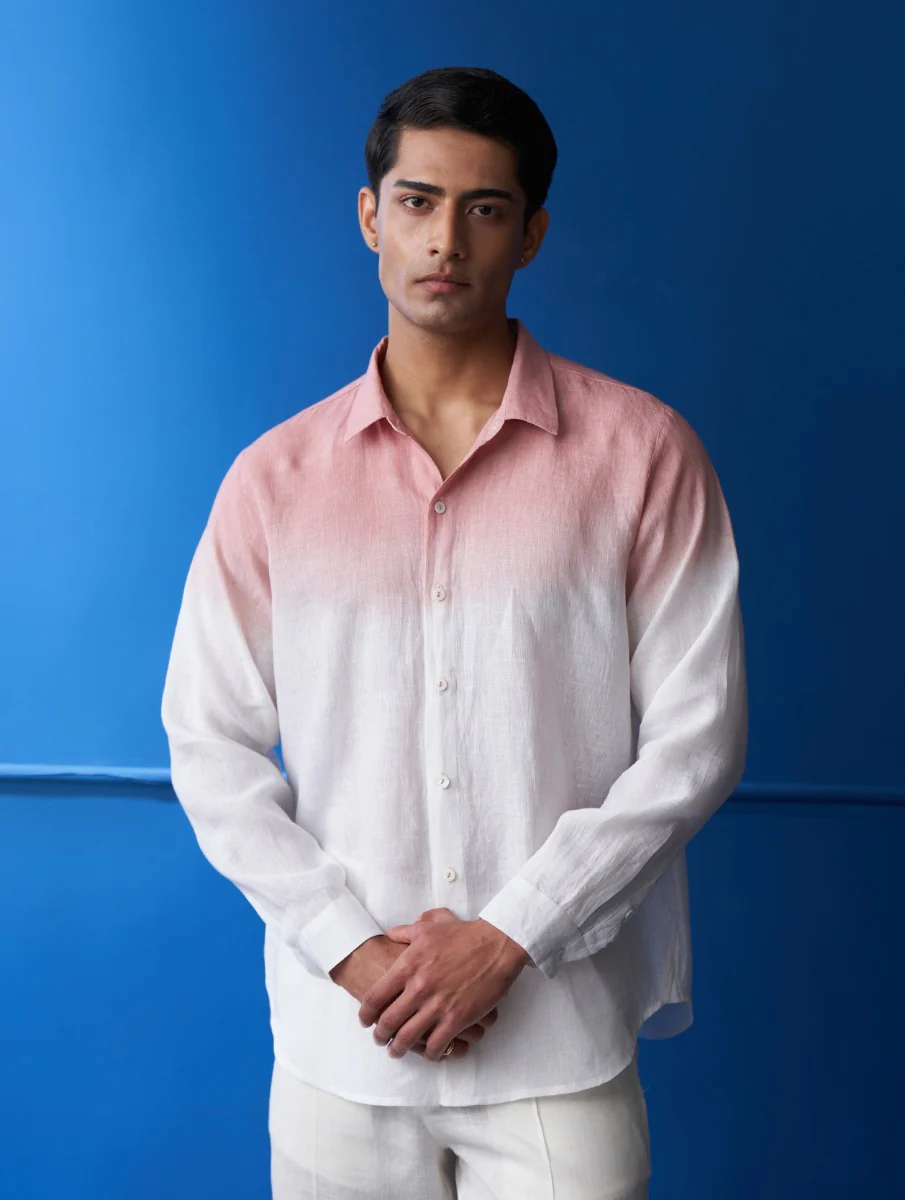 Nori Linen Tie-Dye Shirt - Blush - Image 3