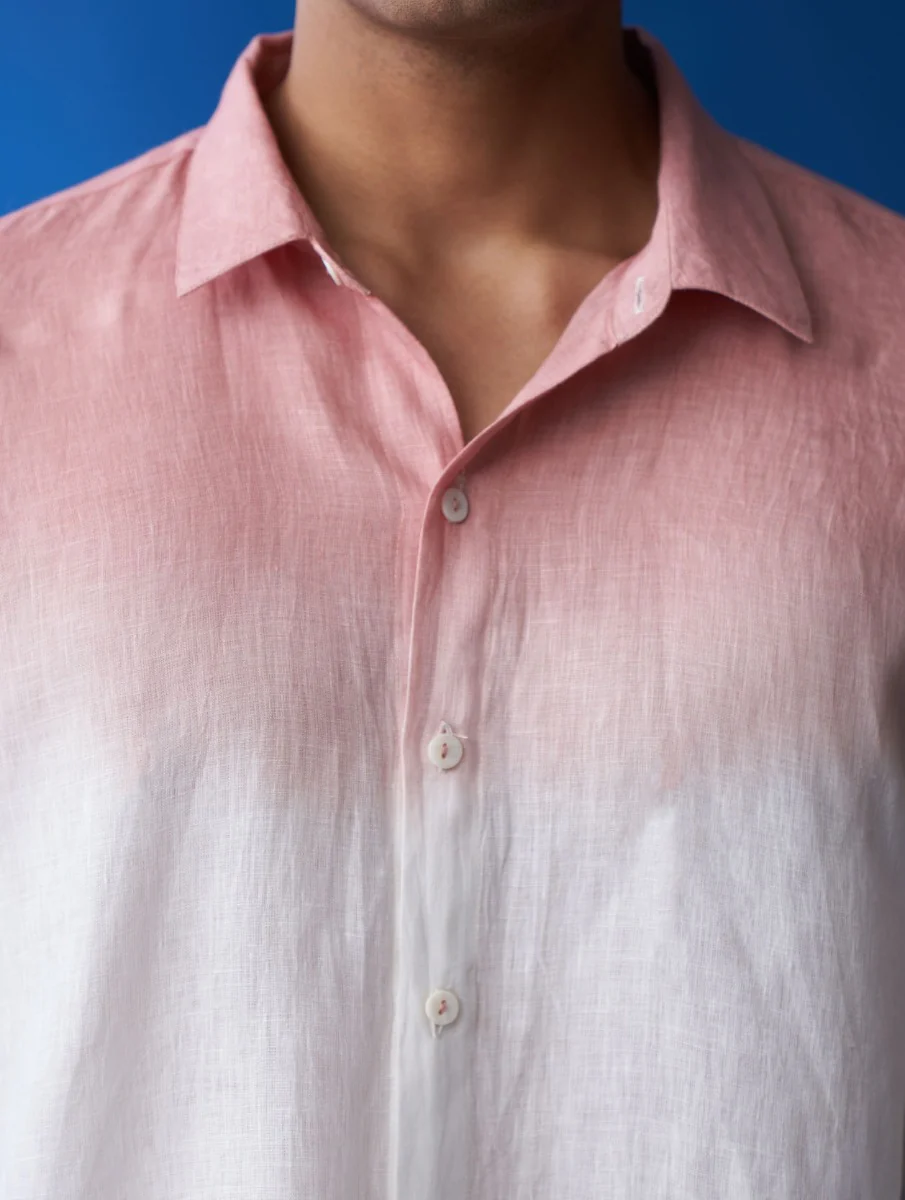 Nori Linen Tie-Dye Shirt - Blush - Image 4