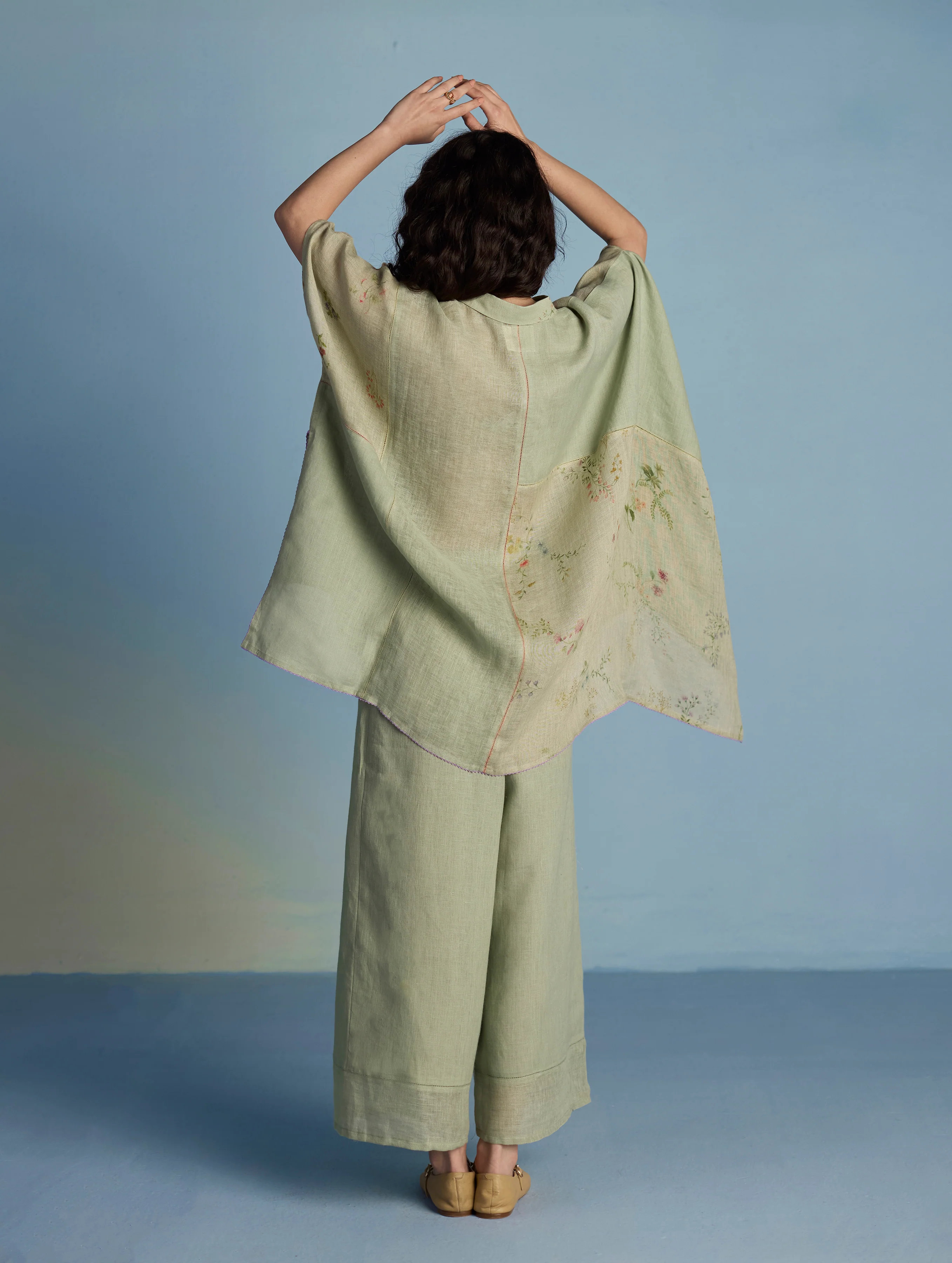 Osho Patchwork Kaftan Co-ord Set - Mint - Image 2