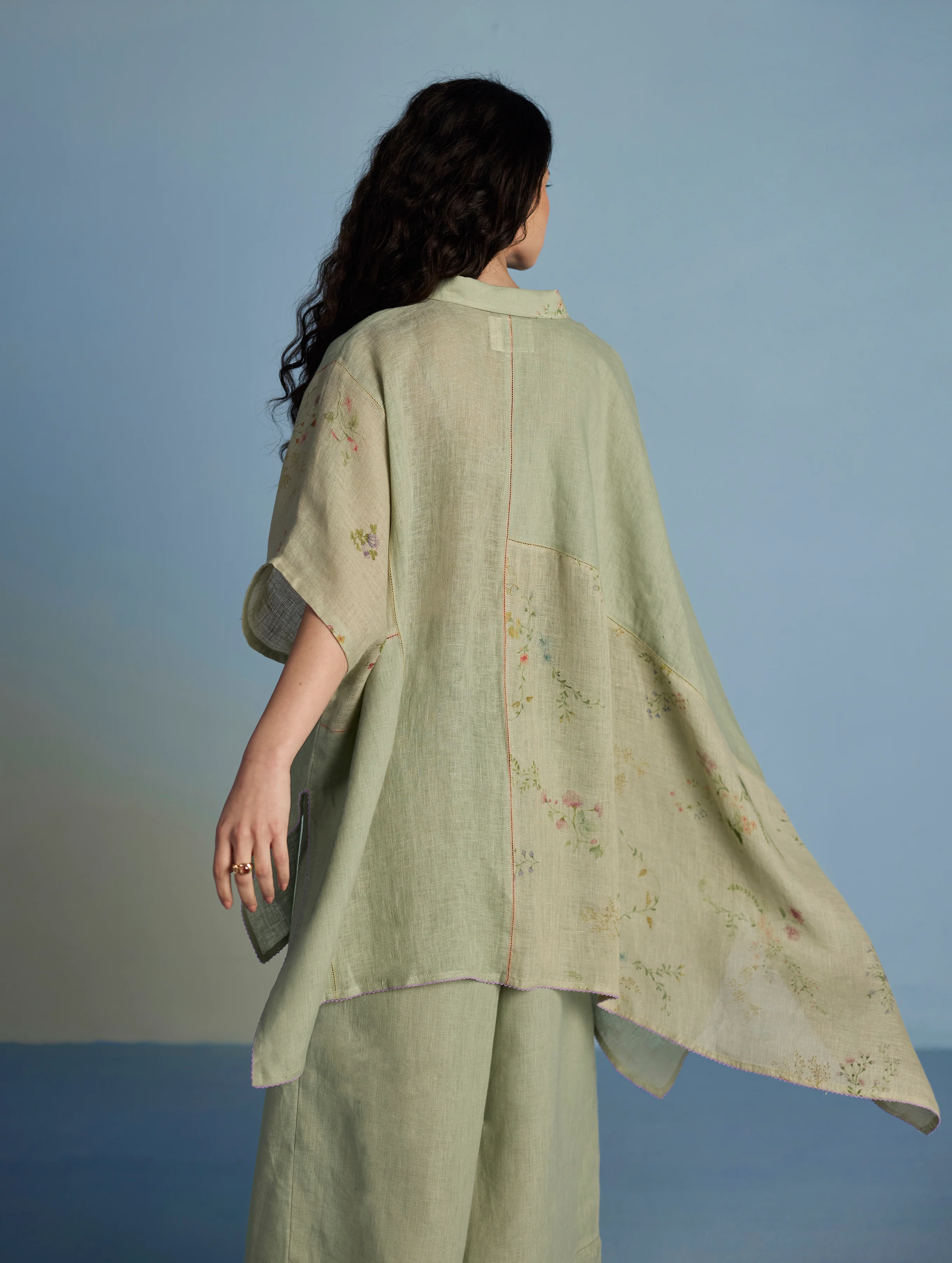 Osho Patchwork Kaftan Co-ord Set - Mint - Image 7