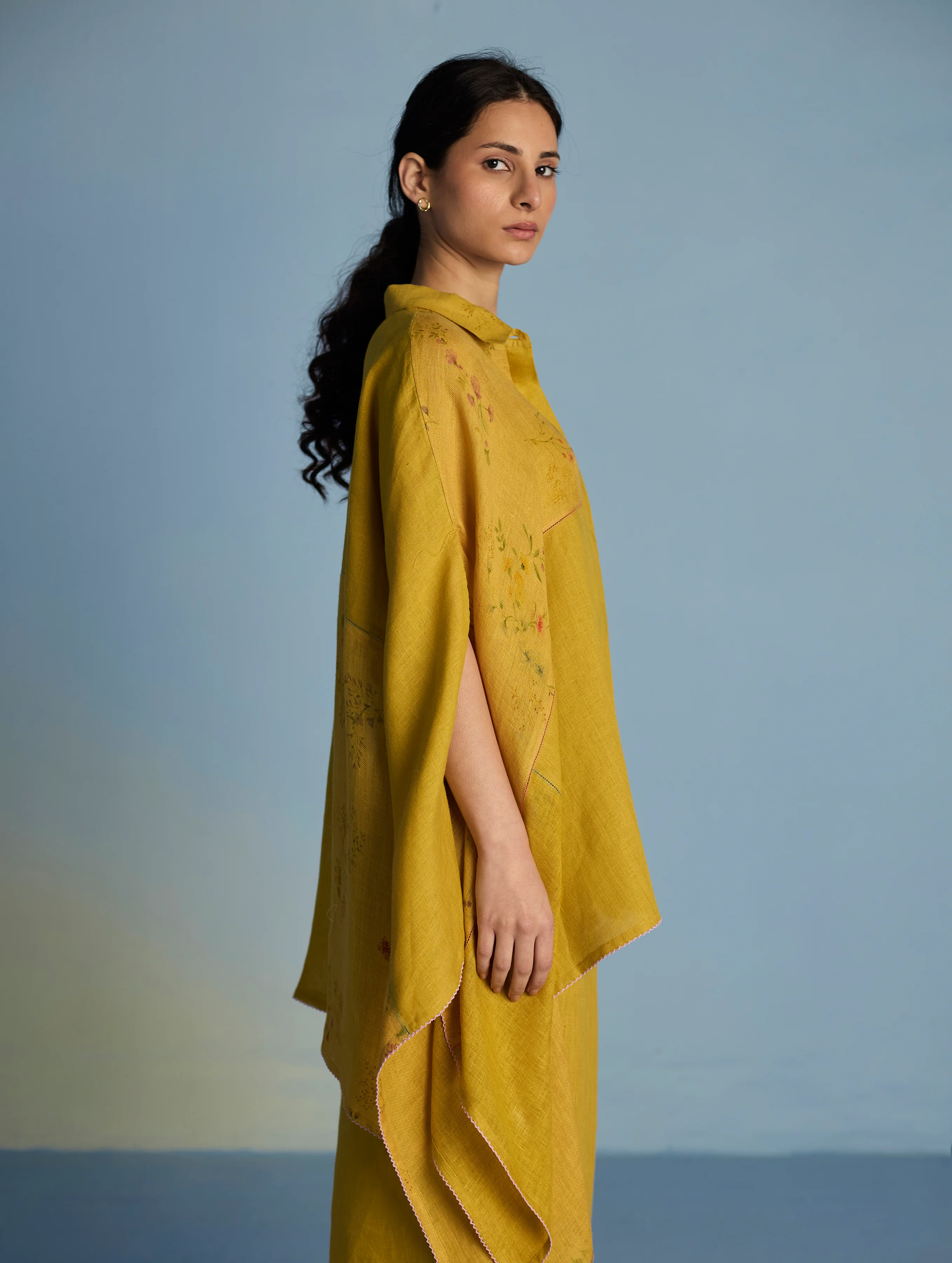 Osho Patchwork Kaftan Co-ord Set - Ochre - Image 6
