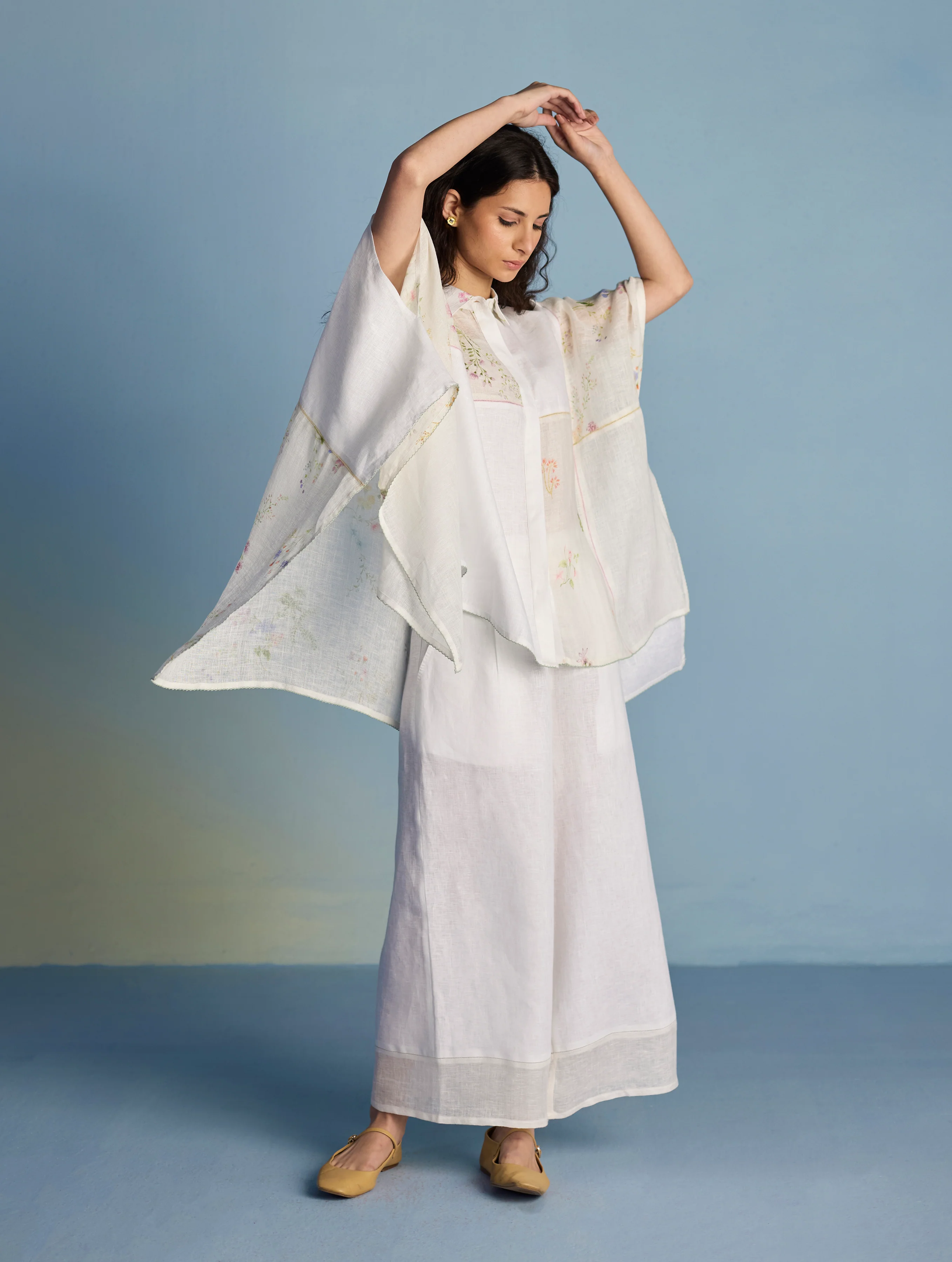 Osho Patchwork Kaftan Shirt - White - Image 3