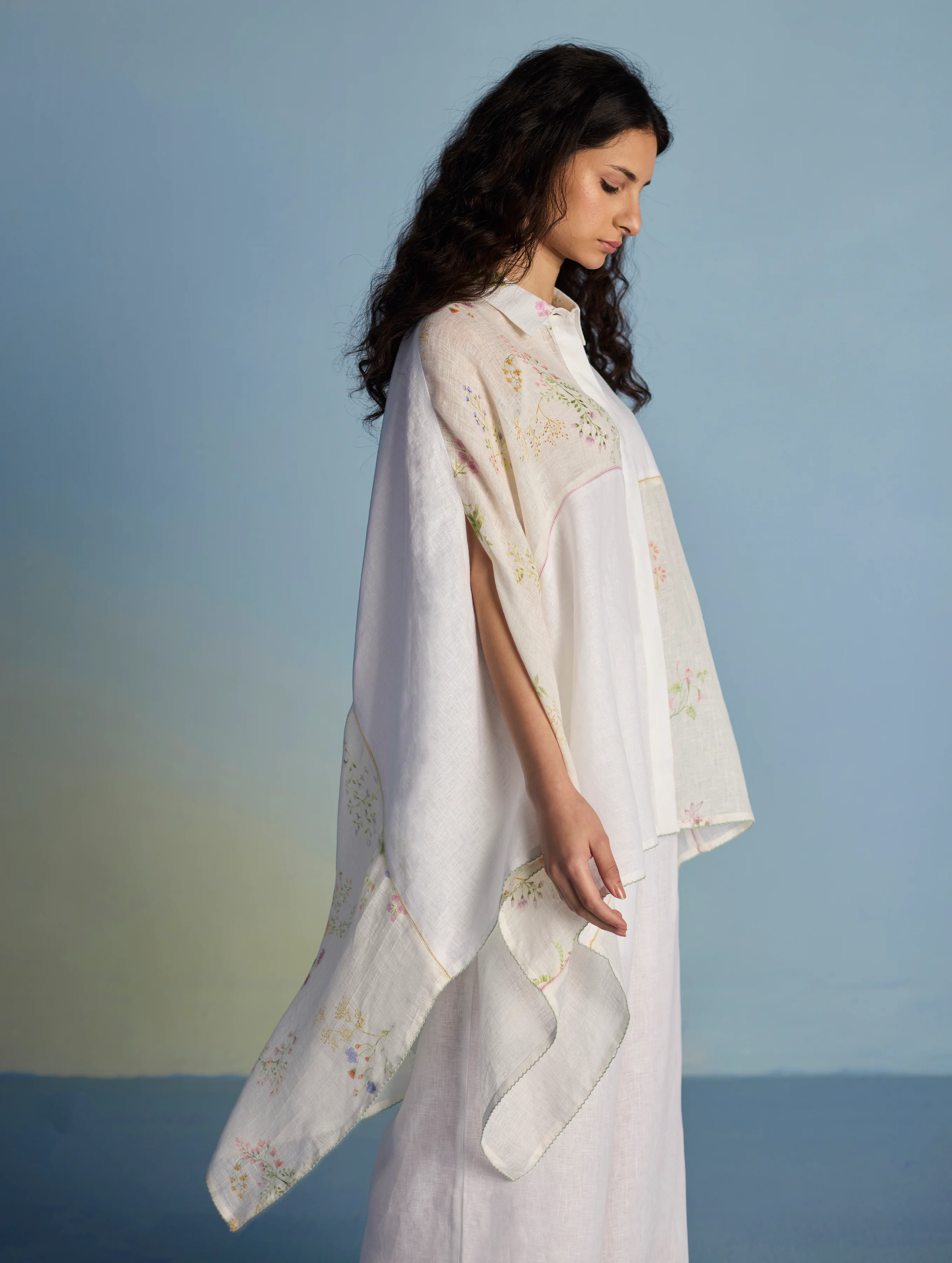Osho Patchwork Kaftan Shirt - White - Image 7