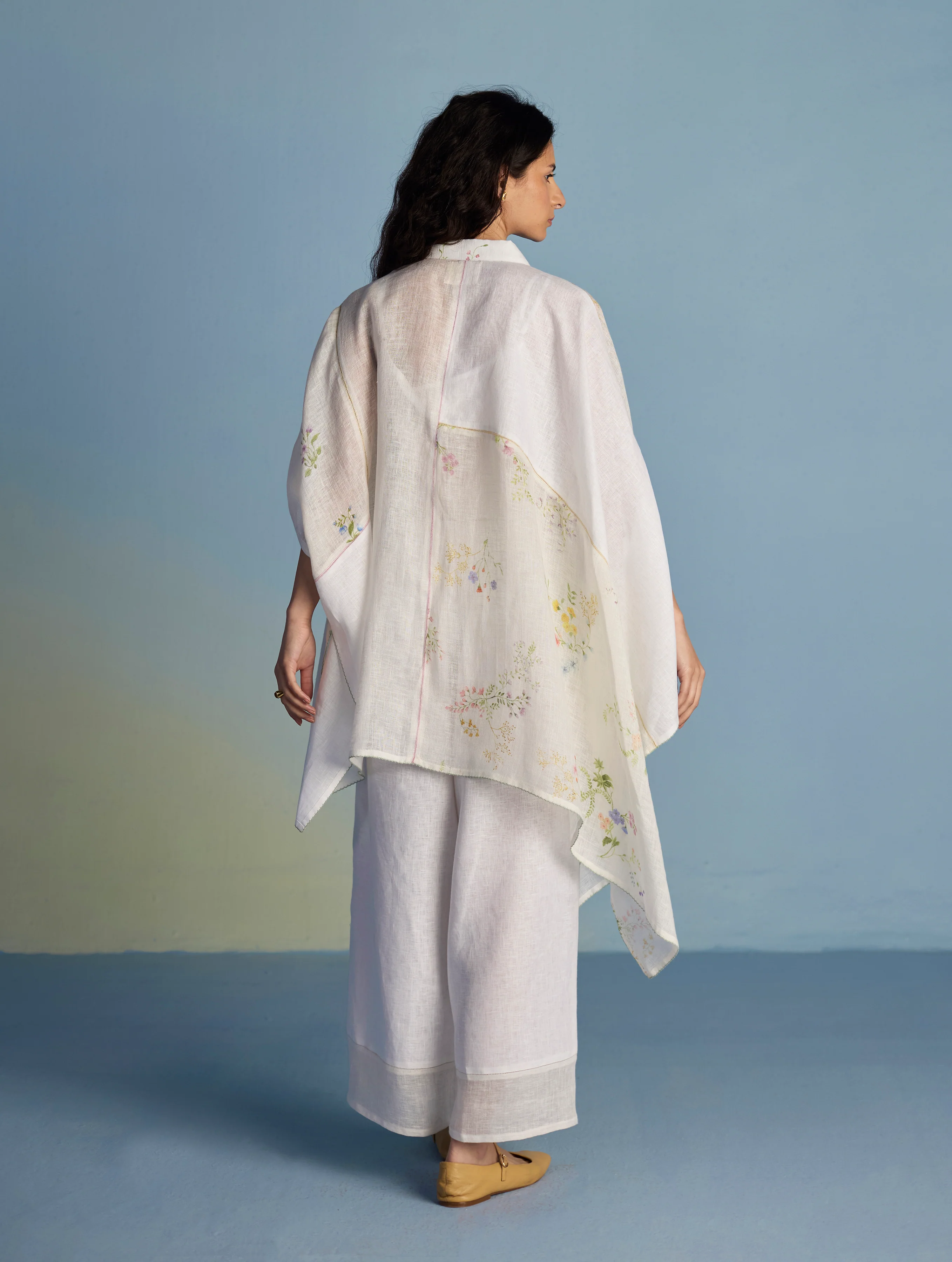 Osho Patchwork Kaftan Shirt - White - Image 9