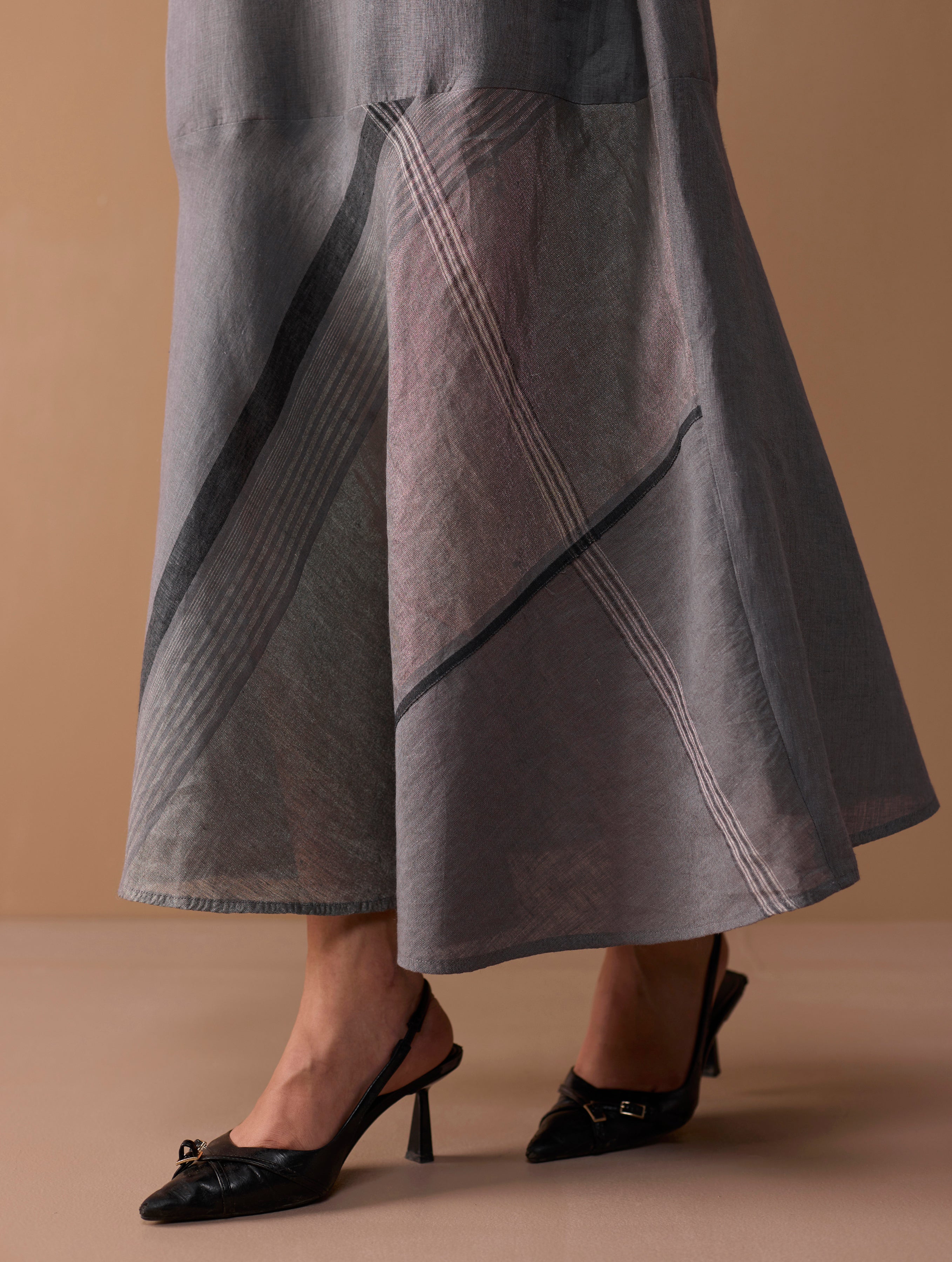 Pana Bias Panel Metallic Dress - Metallic Grey - Image 2