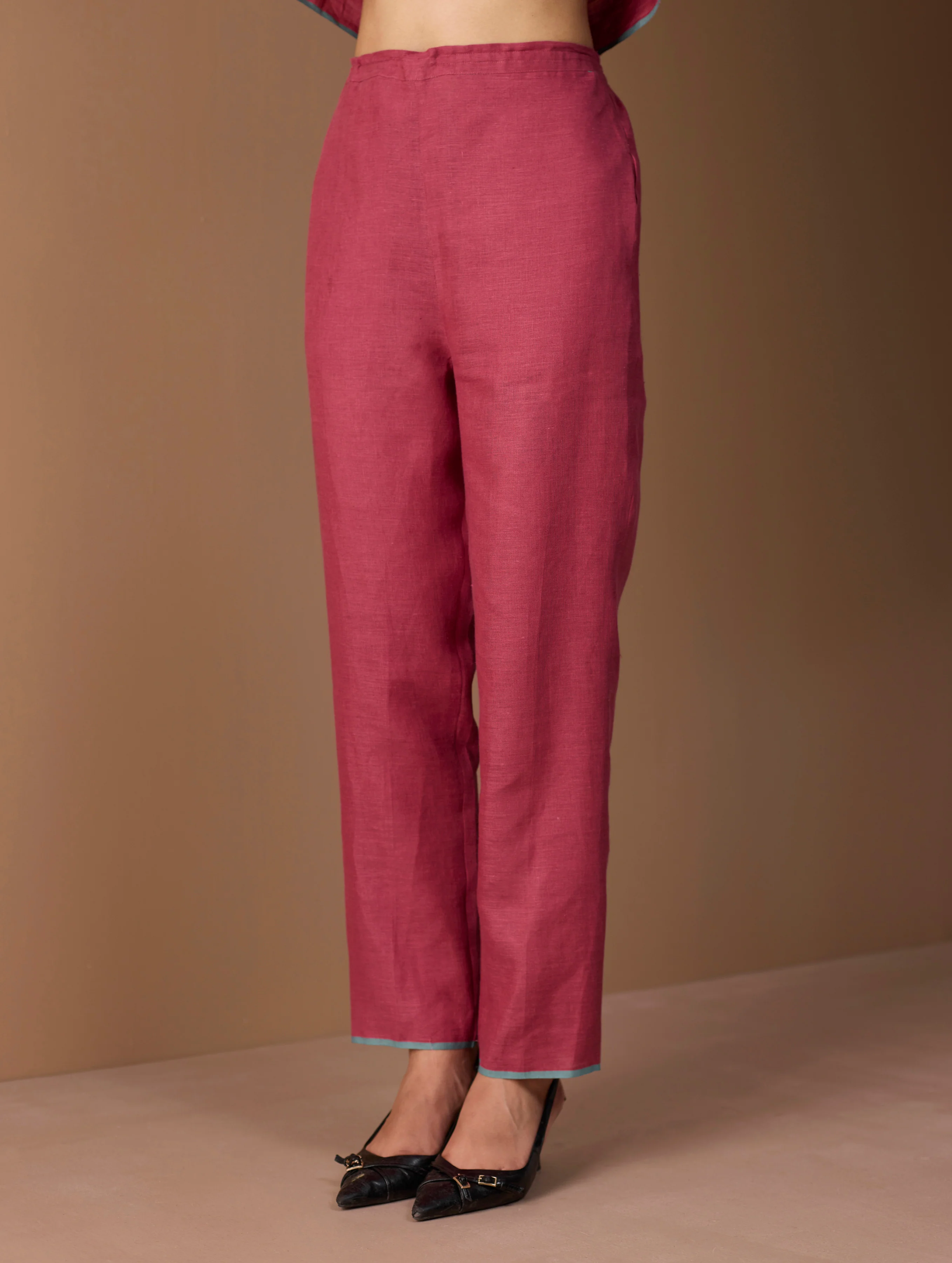 Parisa Tapered Selvedge Pant - Crimson - Image 4