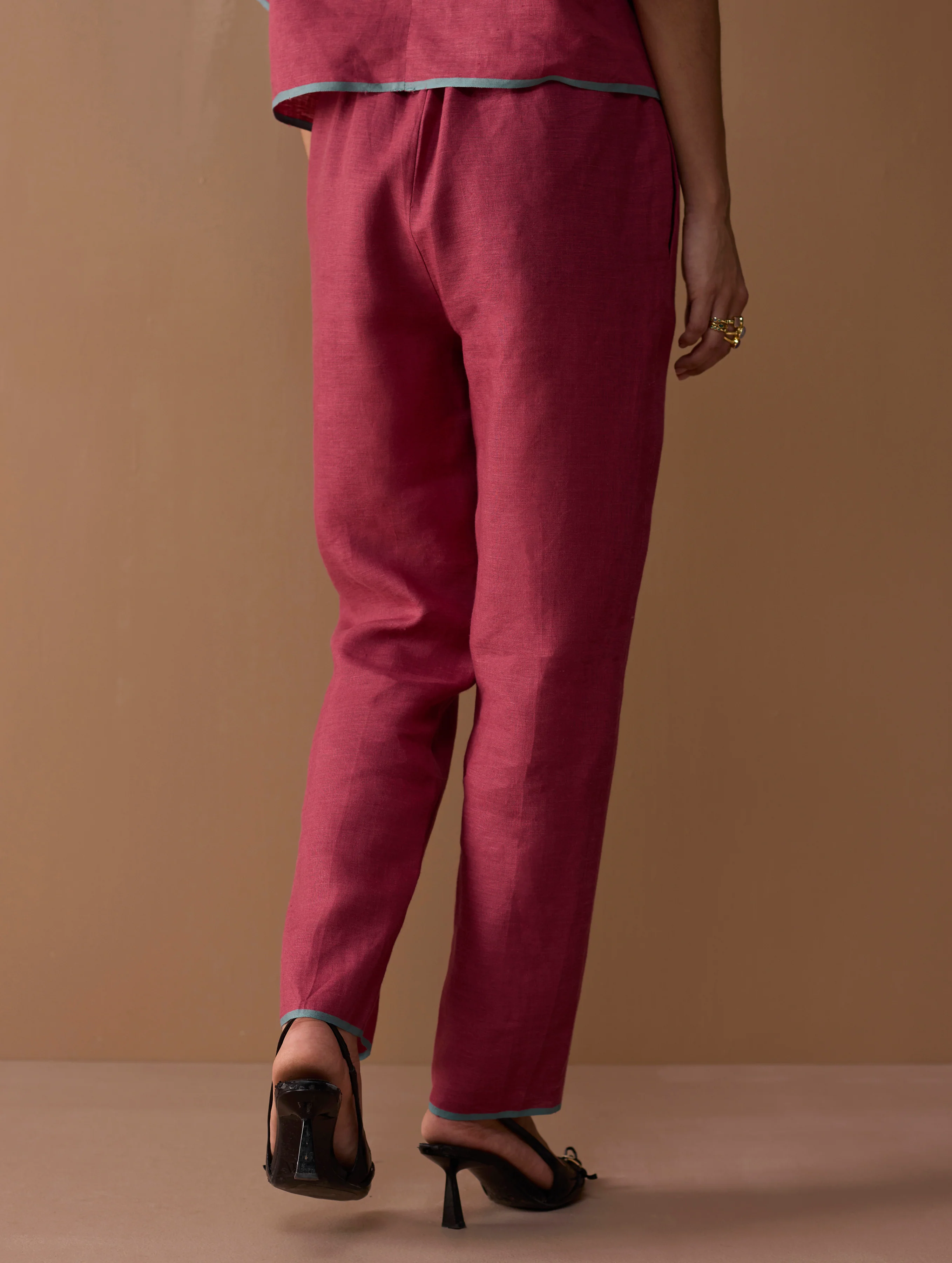Parisa Tapered Selvedge Pant - Crimson - Image 6