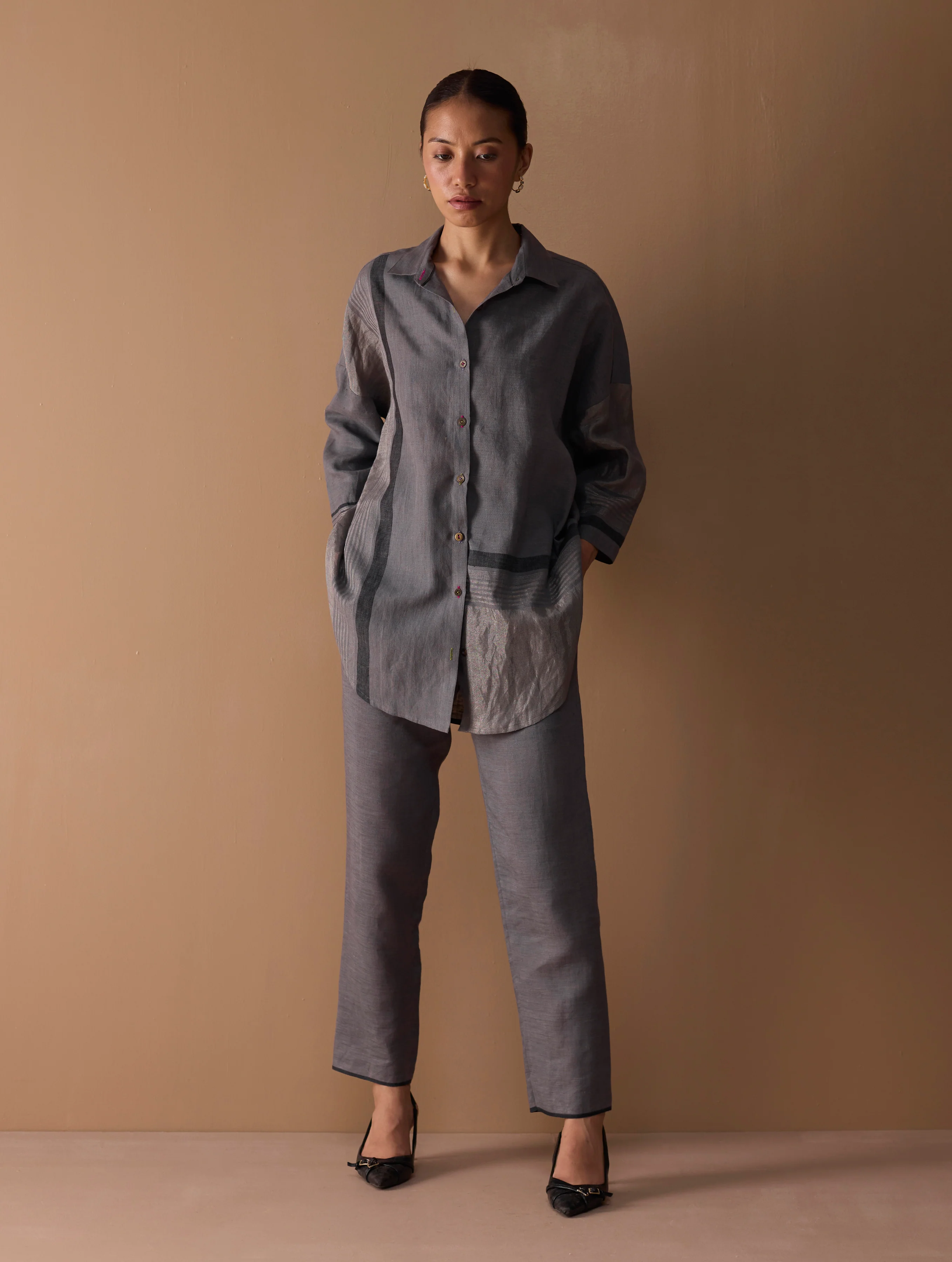 Parisa Tapered Selvedge Pant - Grey - Image 3