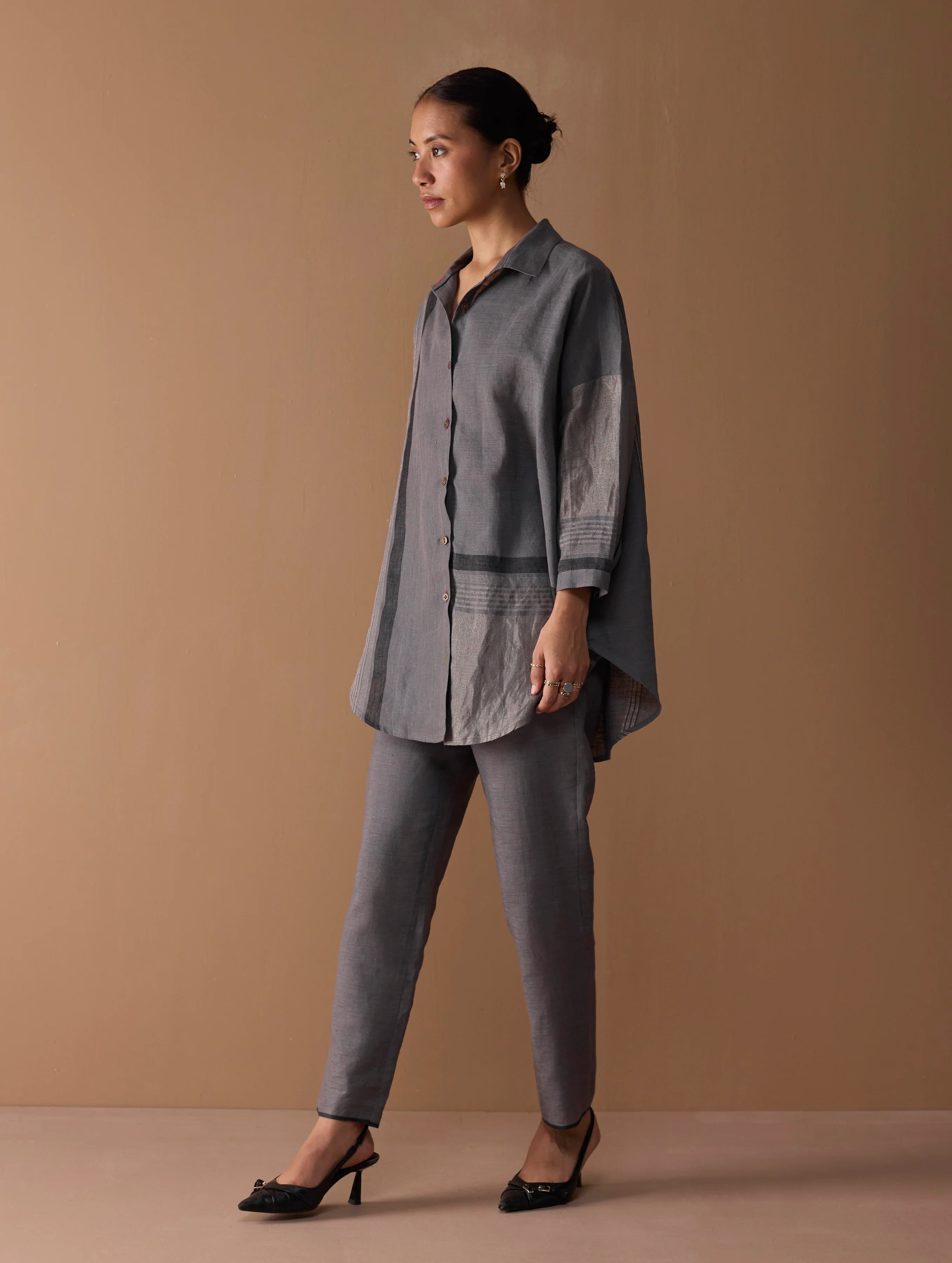 Parisa Tapered Selvedge Pant - Grey - Image 6