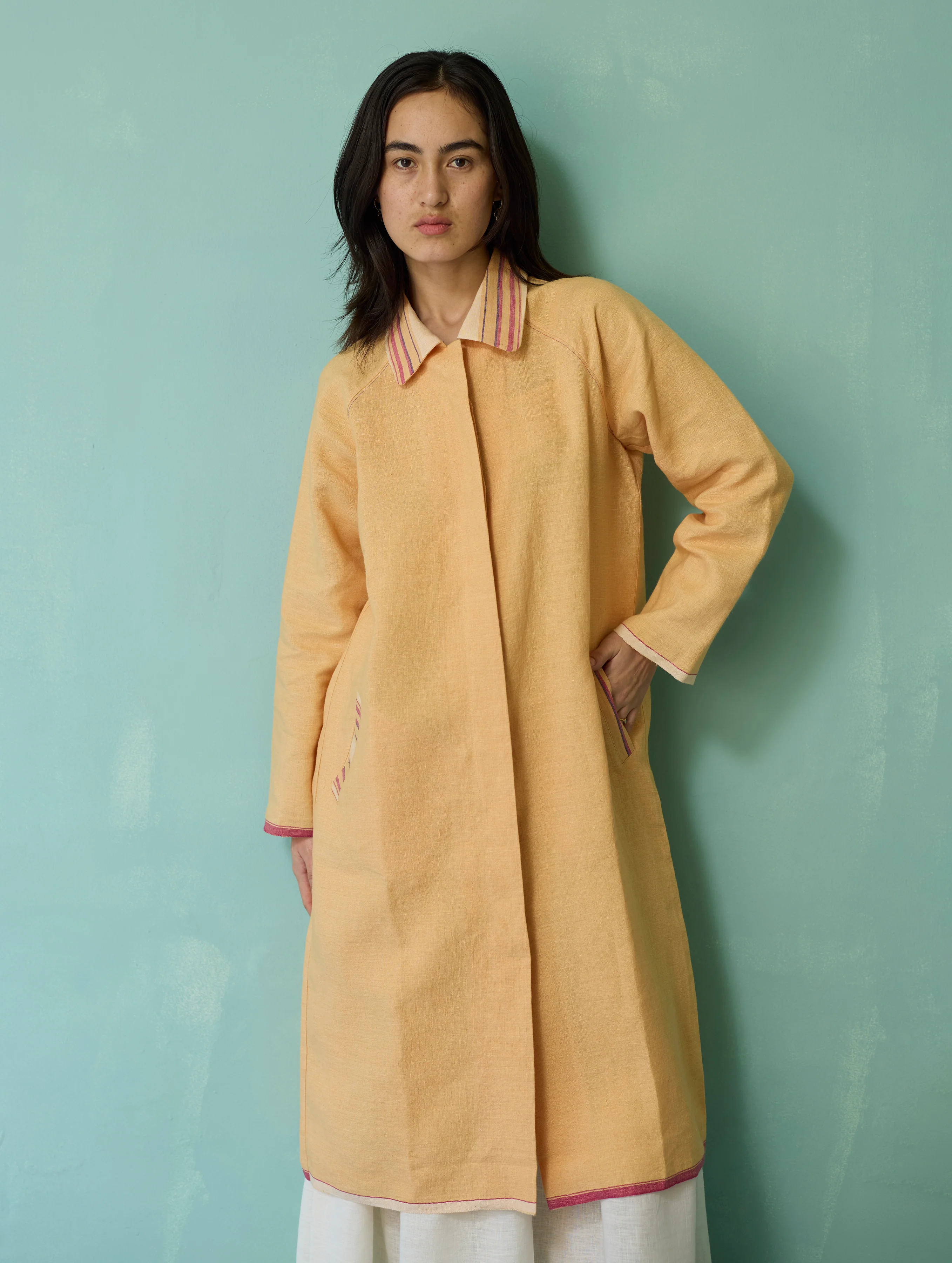 Pera Border Linen Co-ord Set - Ivory - Image 16