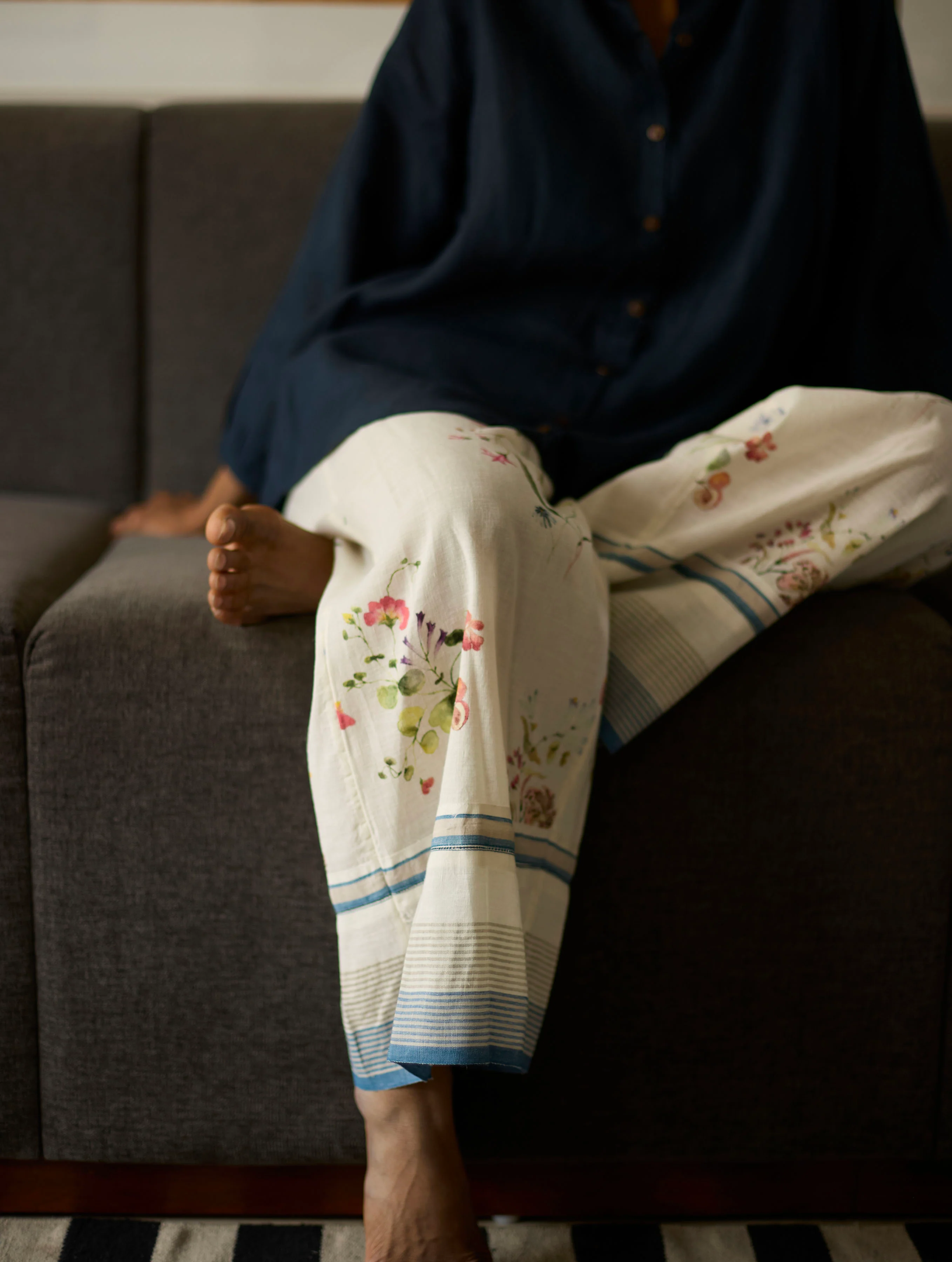 Rema Floral Pant - Ivory - Image 2
