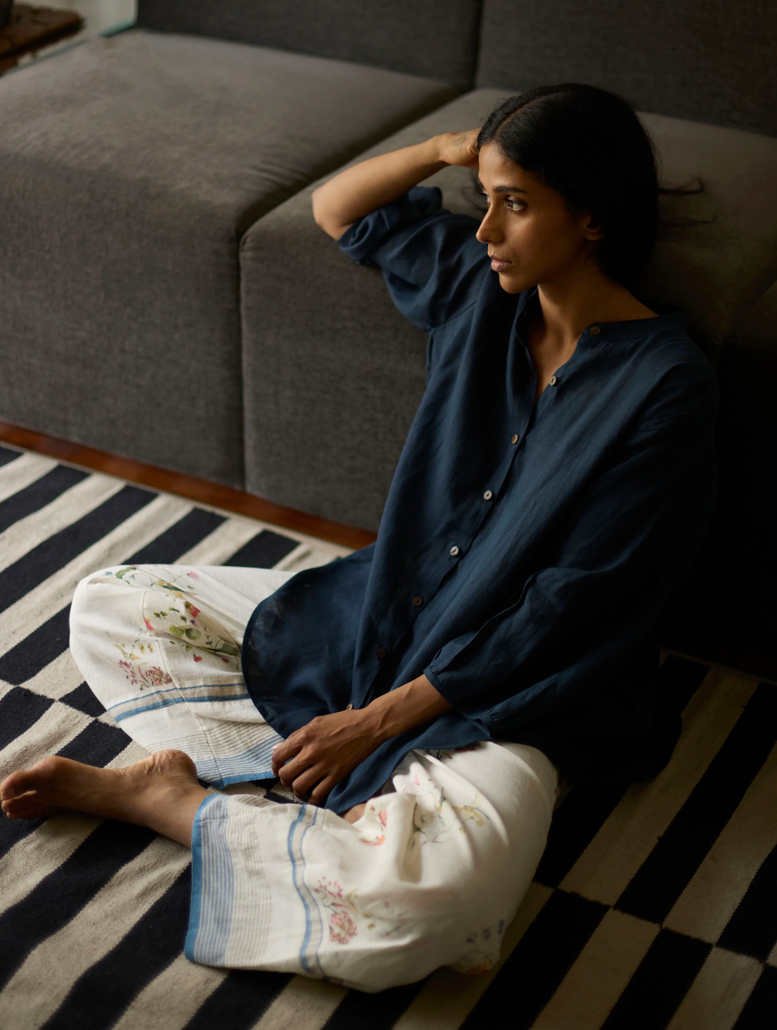 Rema Floral Pant - Ivory - Image 3