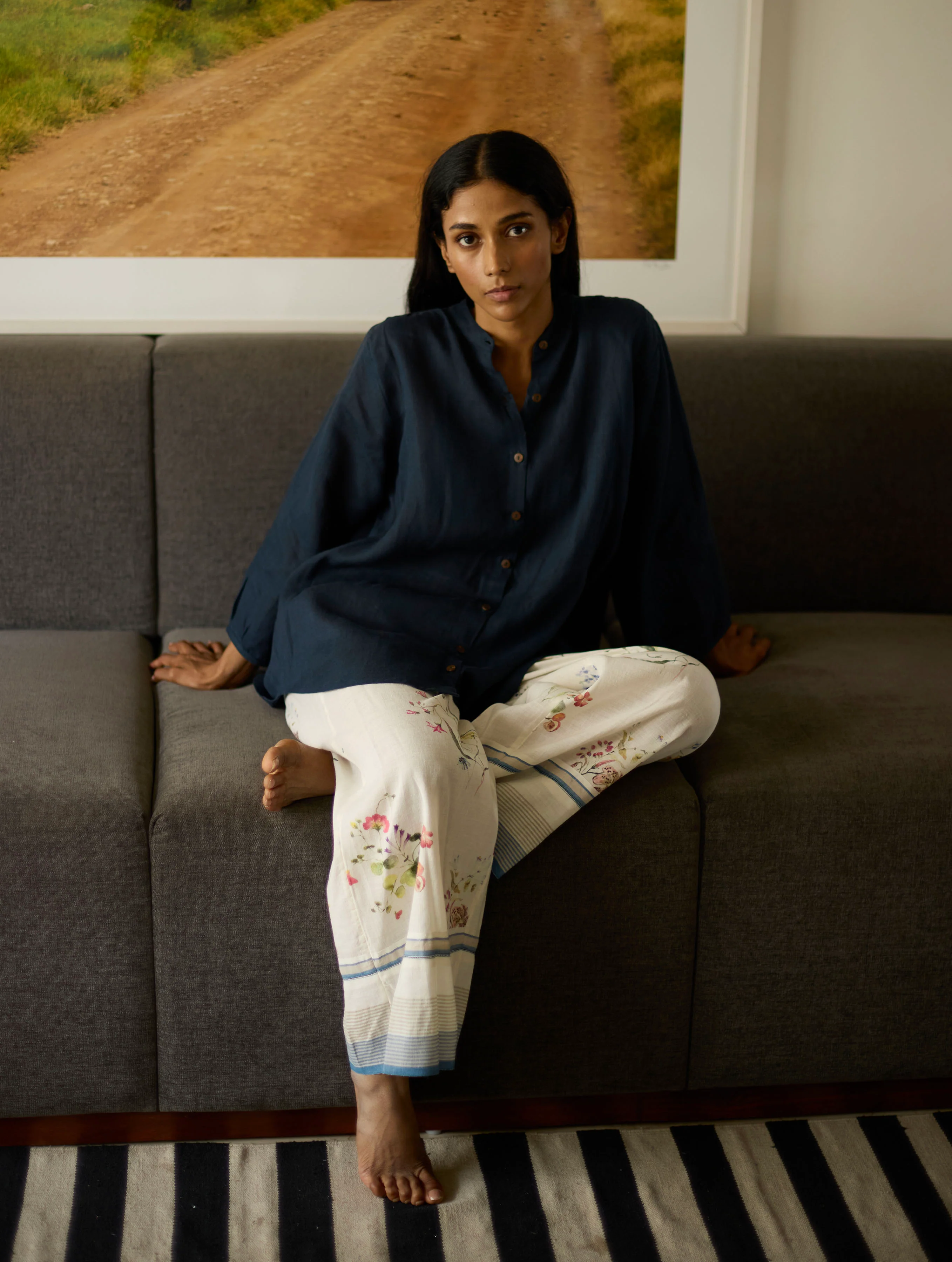 Rema Floral Pant - Ivory - Image 4