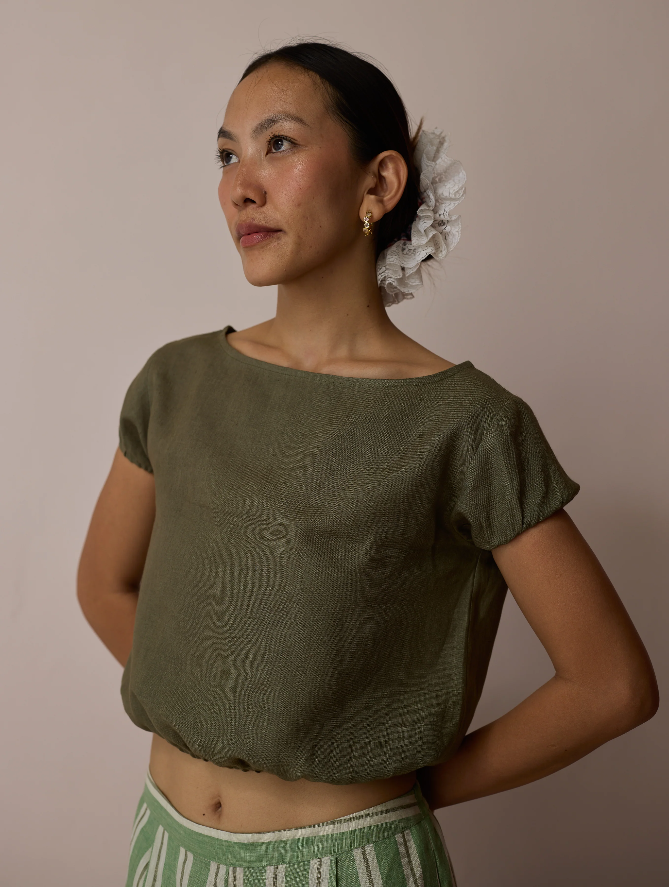 Rimi Linen Co-ord Set - Olive - Image 2