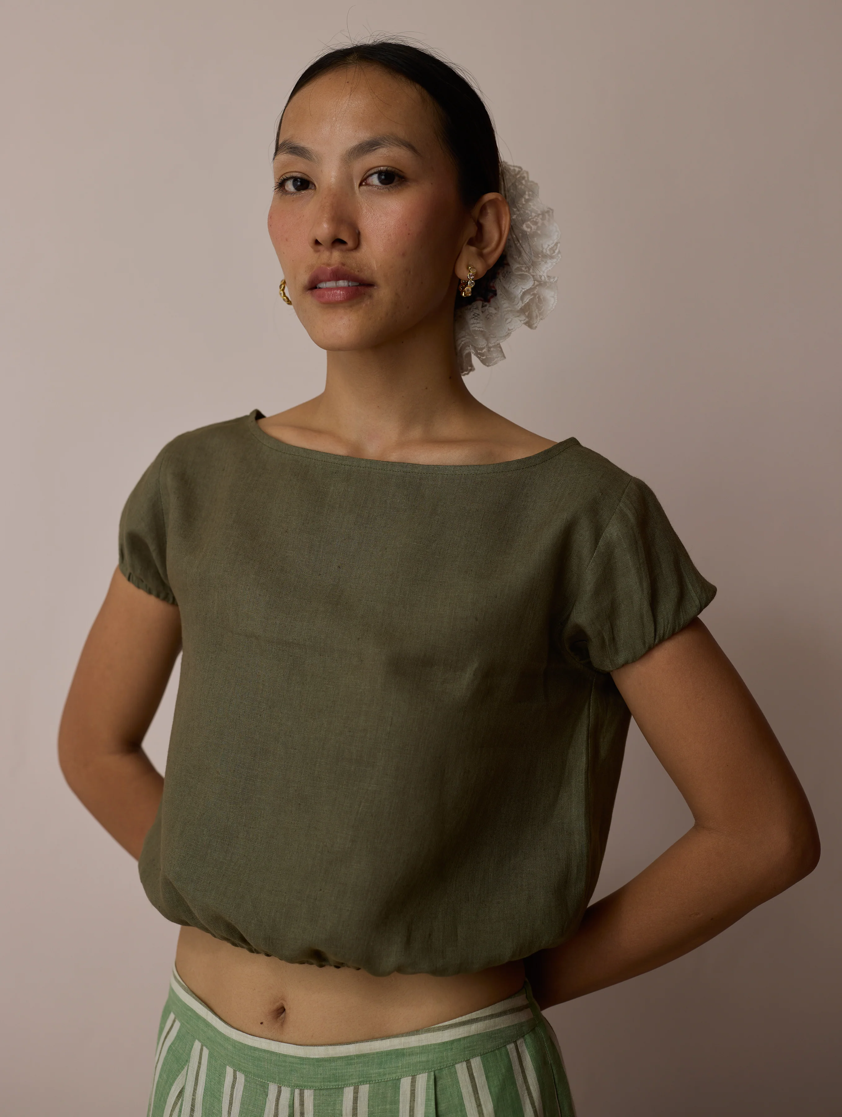 Rimi Linen Co-ord Set - Olive - Image 4