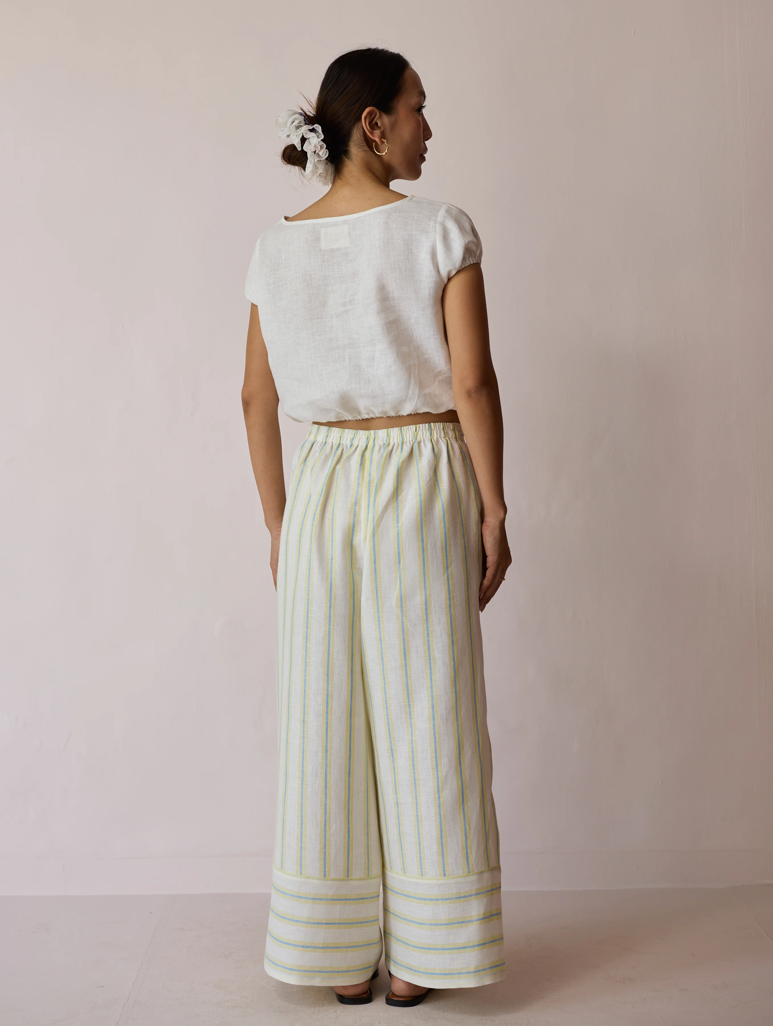 Rimi Linen Crop Top - Ivory - Image 6