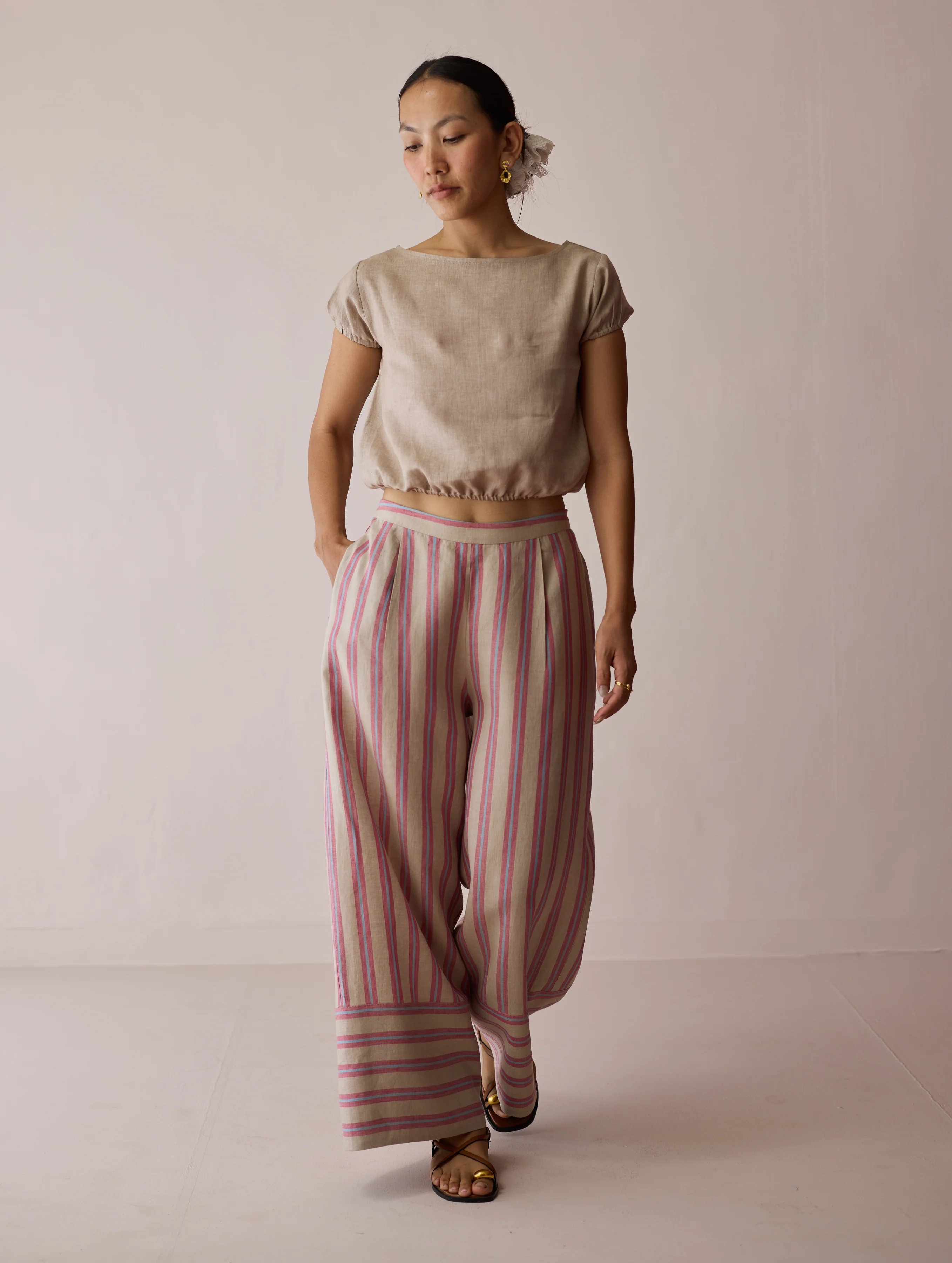 Rimi Linen Crop Top - Natural - Image 5