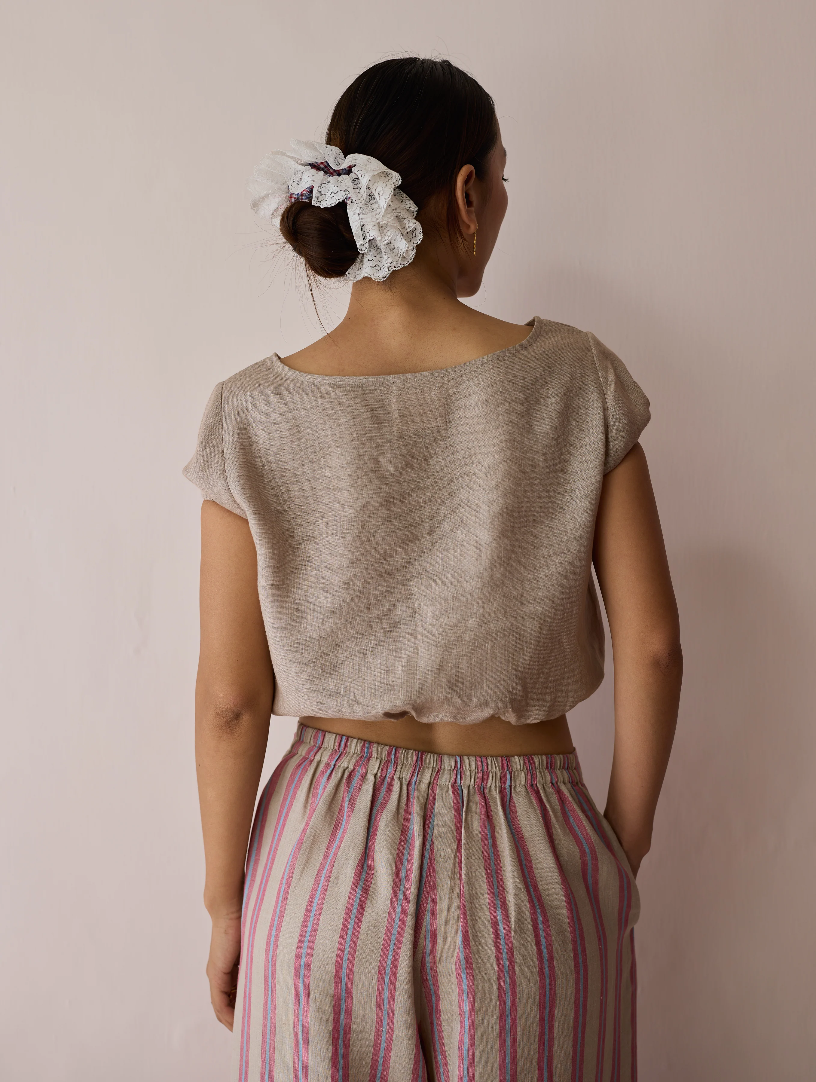 Rimi Linen Crop Top - Natural - Image 7