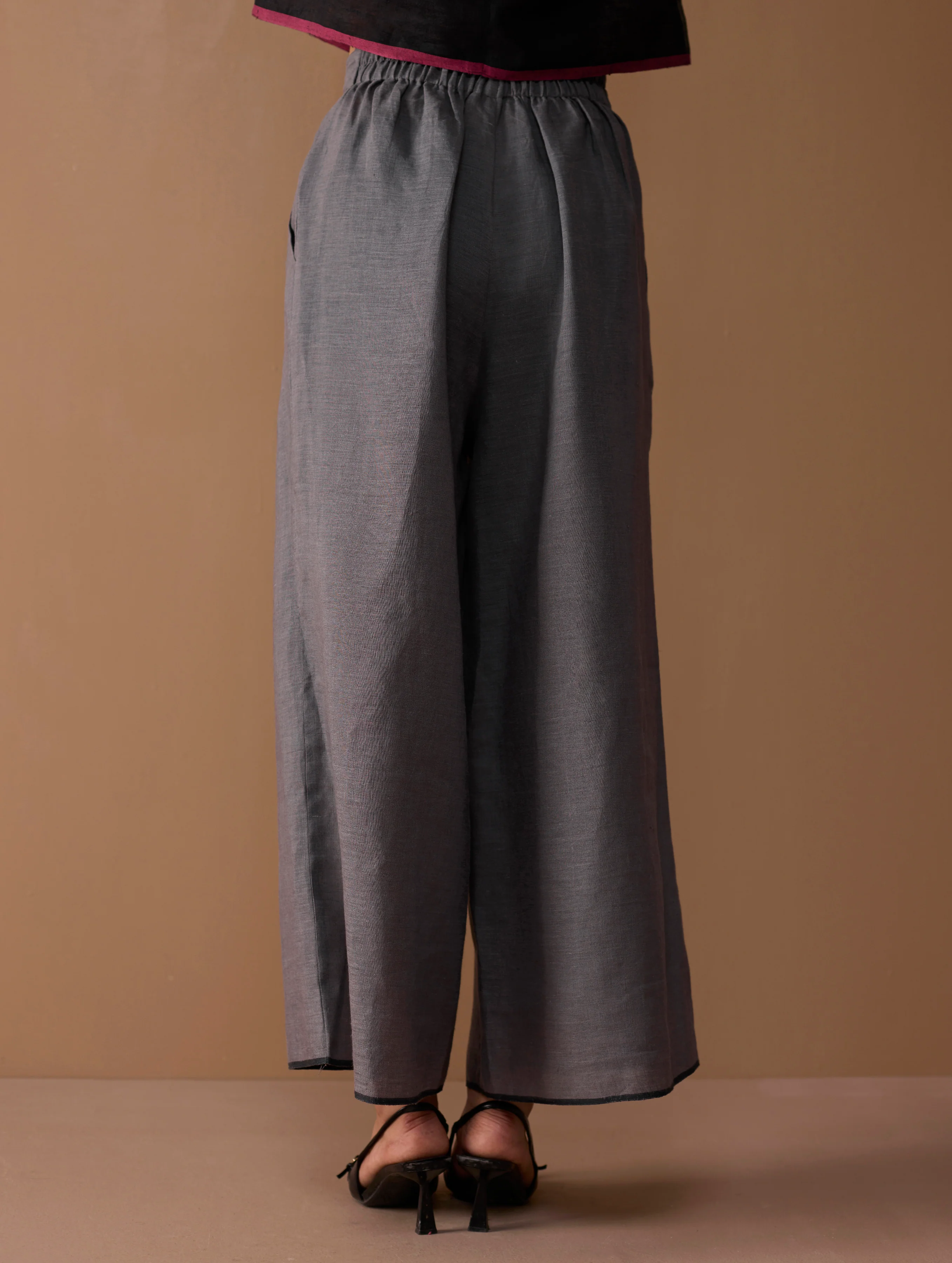 Rina Palazzo Selvedge Pant - Grey - Image 8