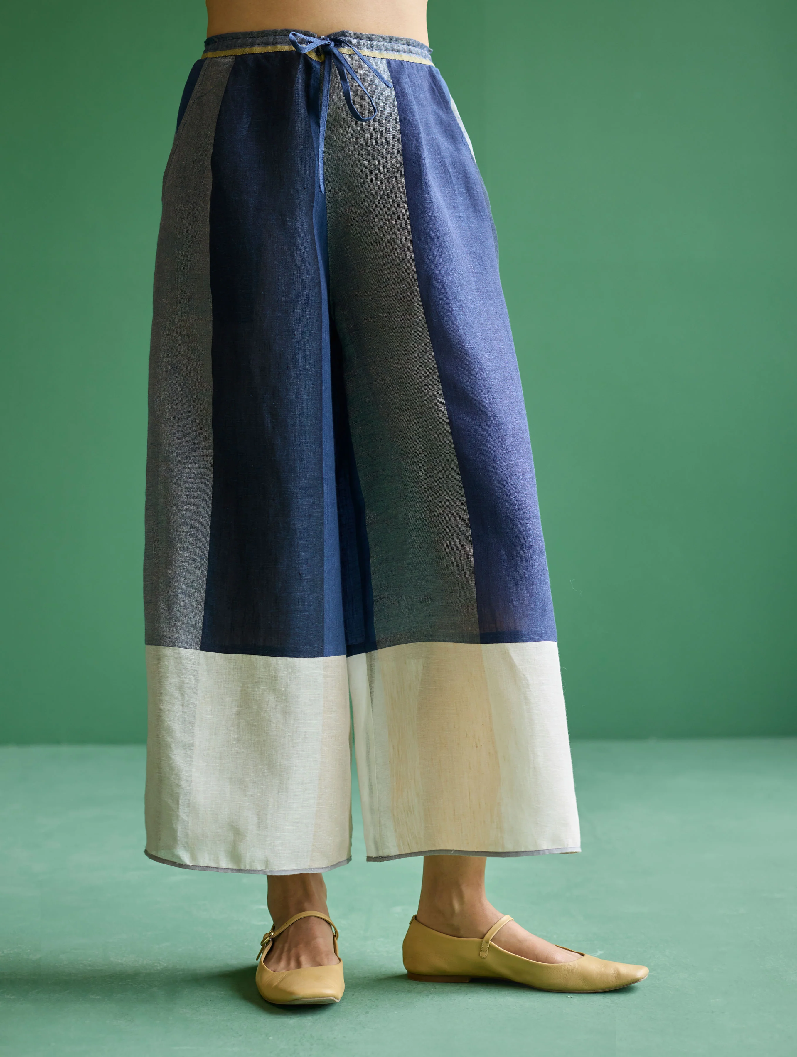 Risa Color-Blocked Kurta Set - Navy - Image 10