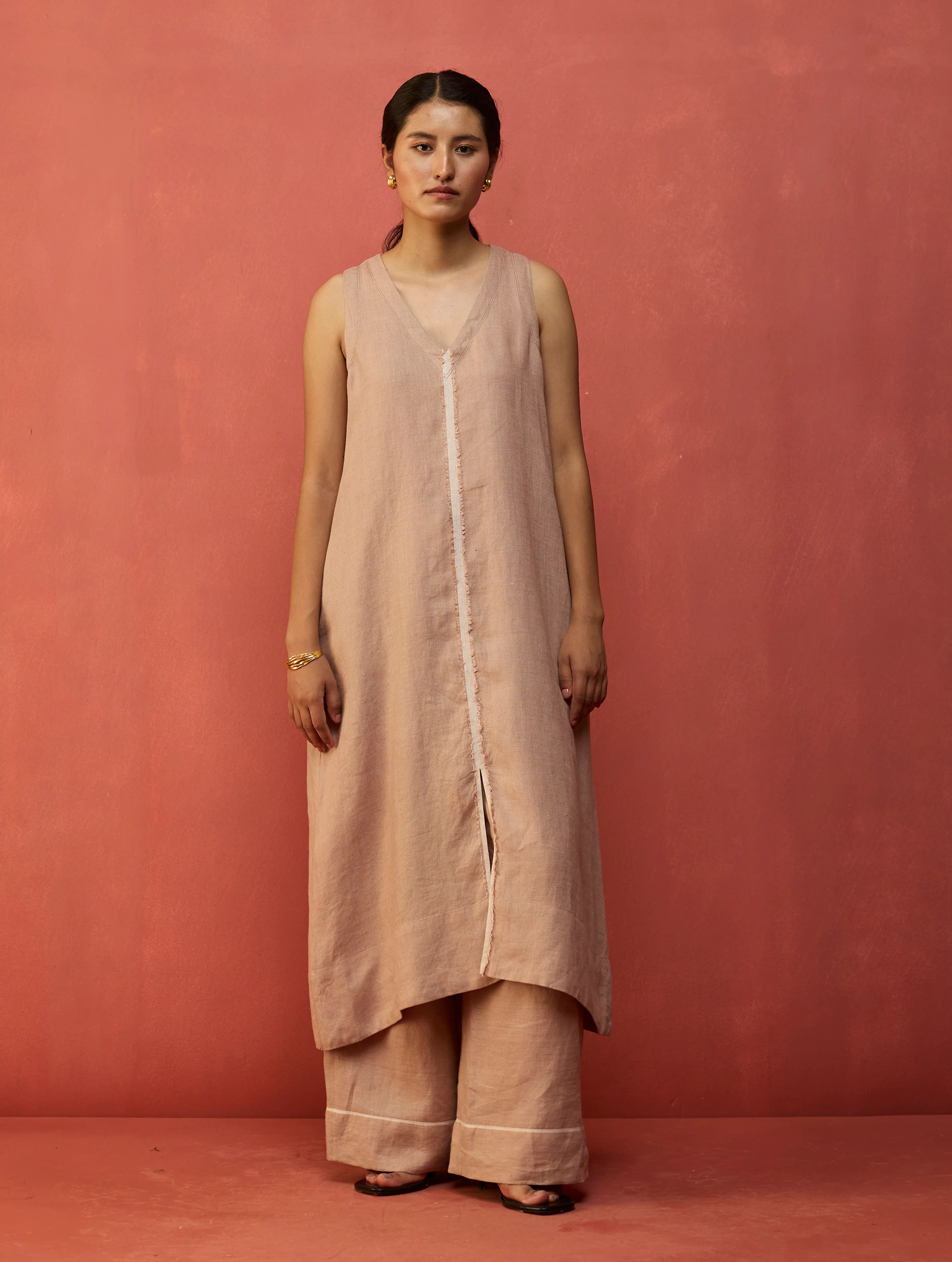 Rohe Sleeveless Linen Tunic - Dusty Rose - Image 3