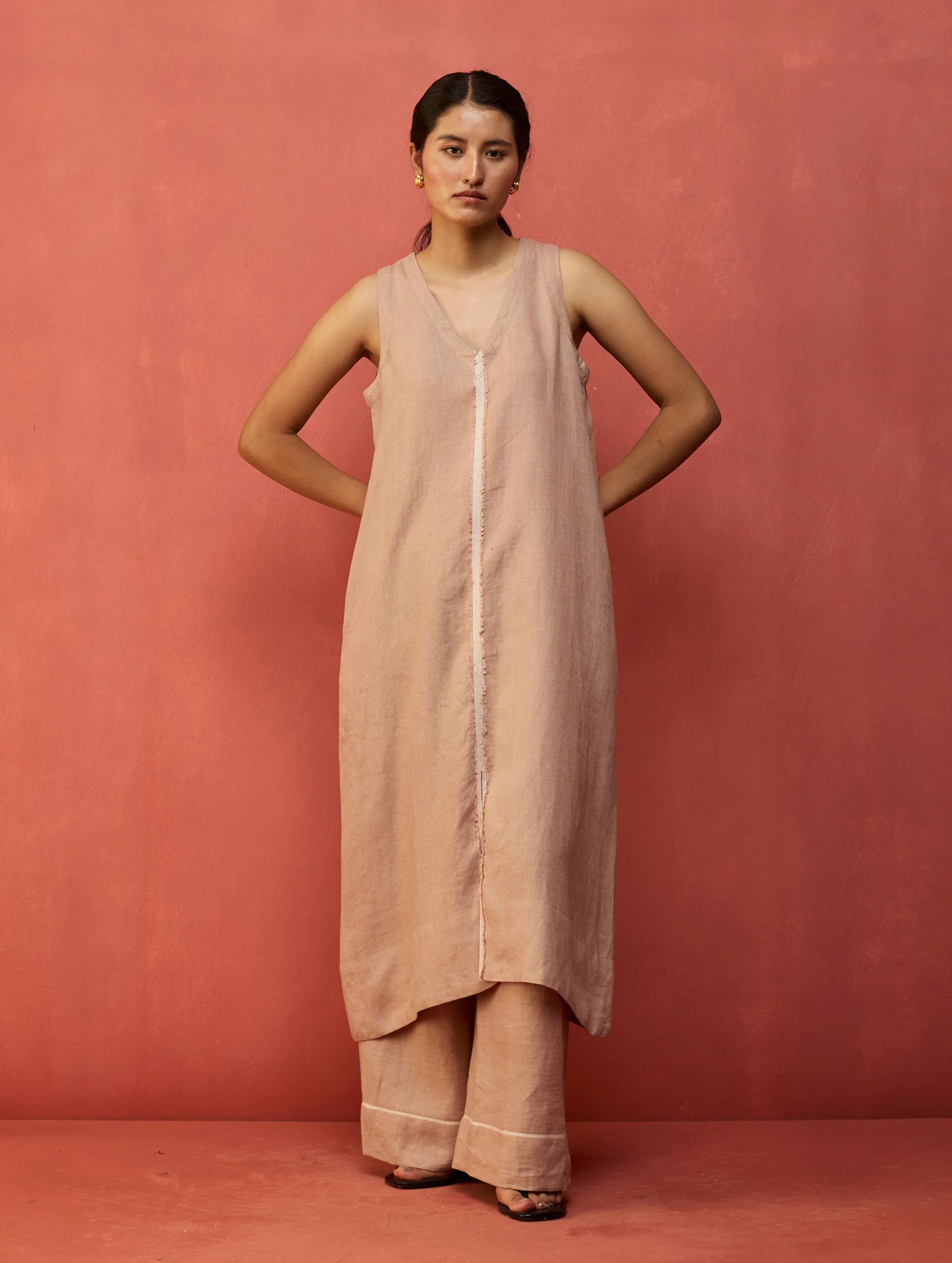 Rohe Sleeveless Linen Tunic - Dusty Rose - Image 4