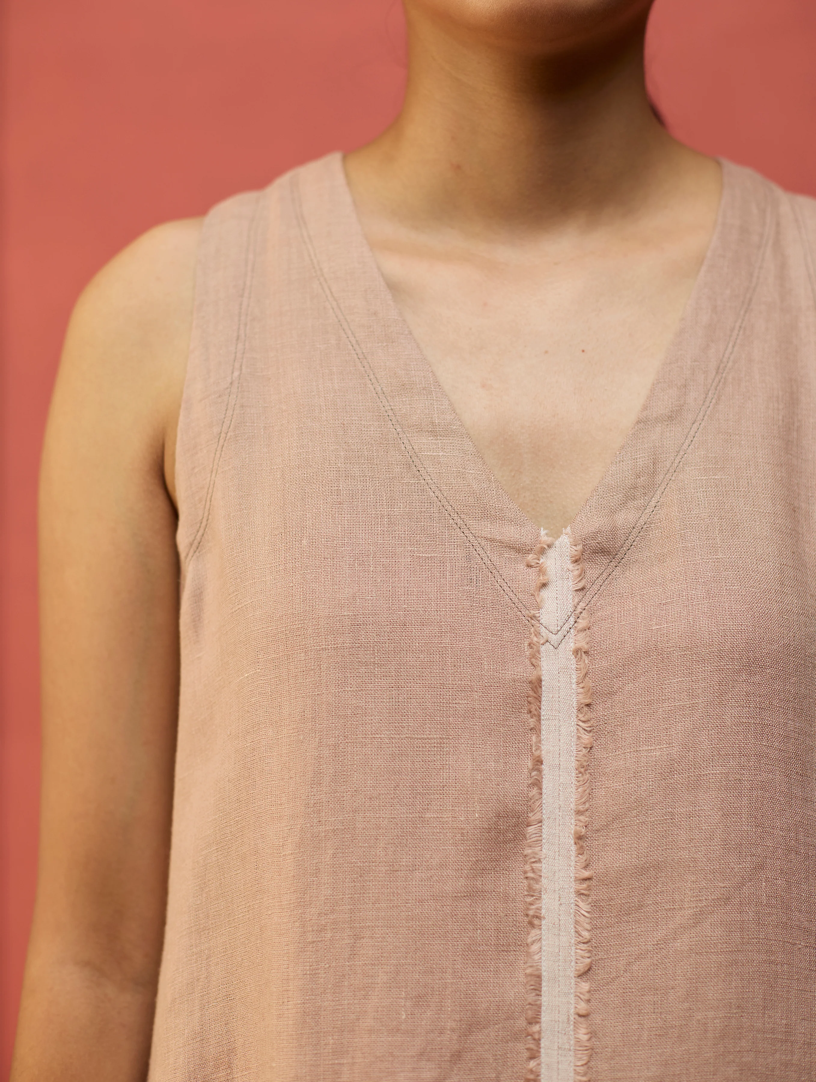 Rohe Sleeveless Linen Tunic - Dusty Rose - Image 7