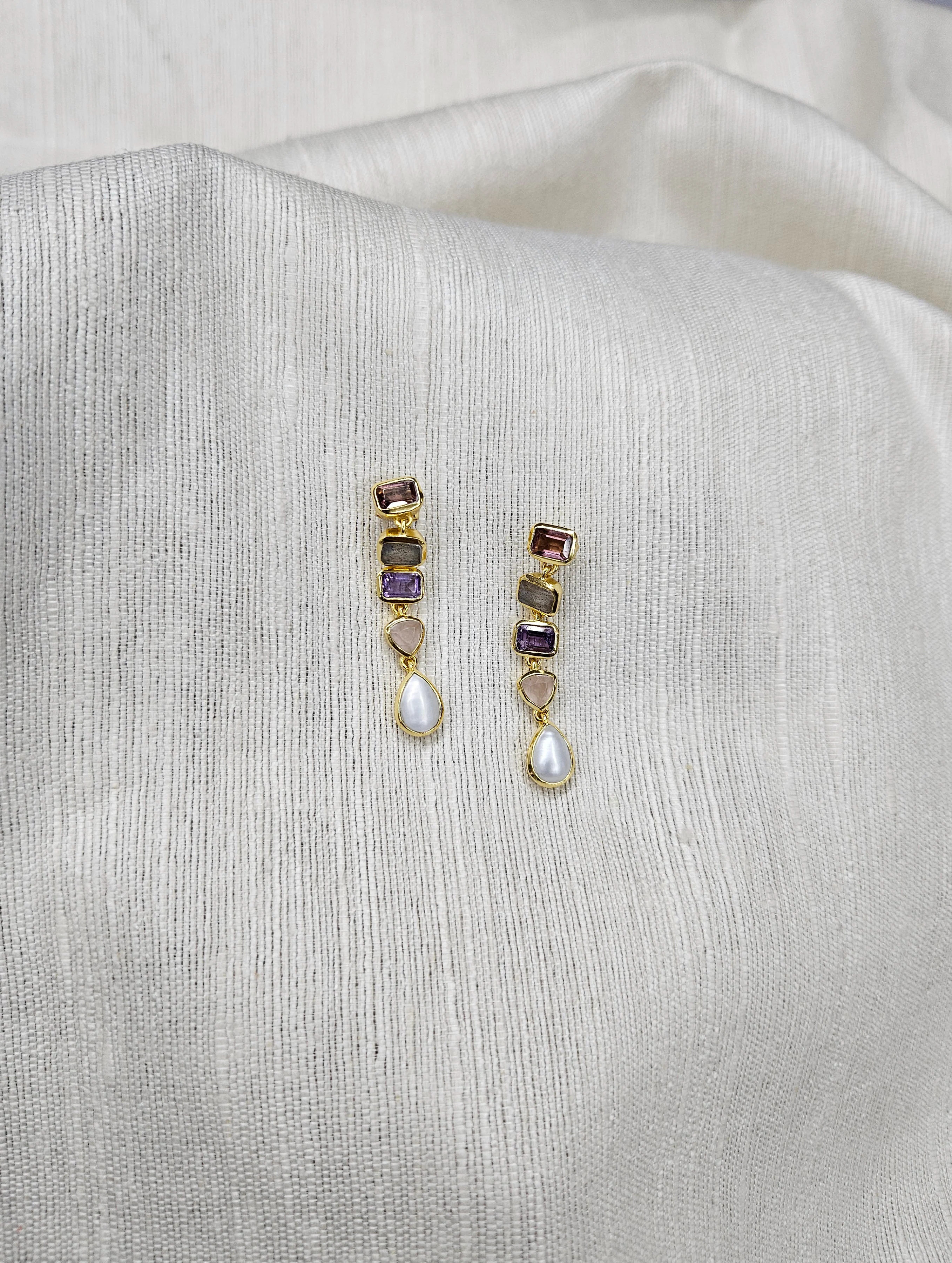 Rysa Drop Earrings - Rose - Image 2
