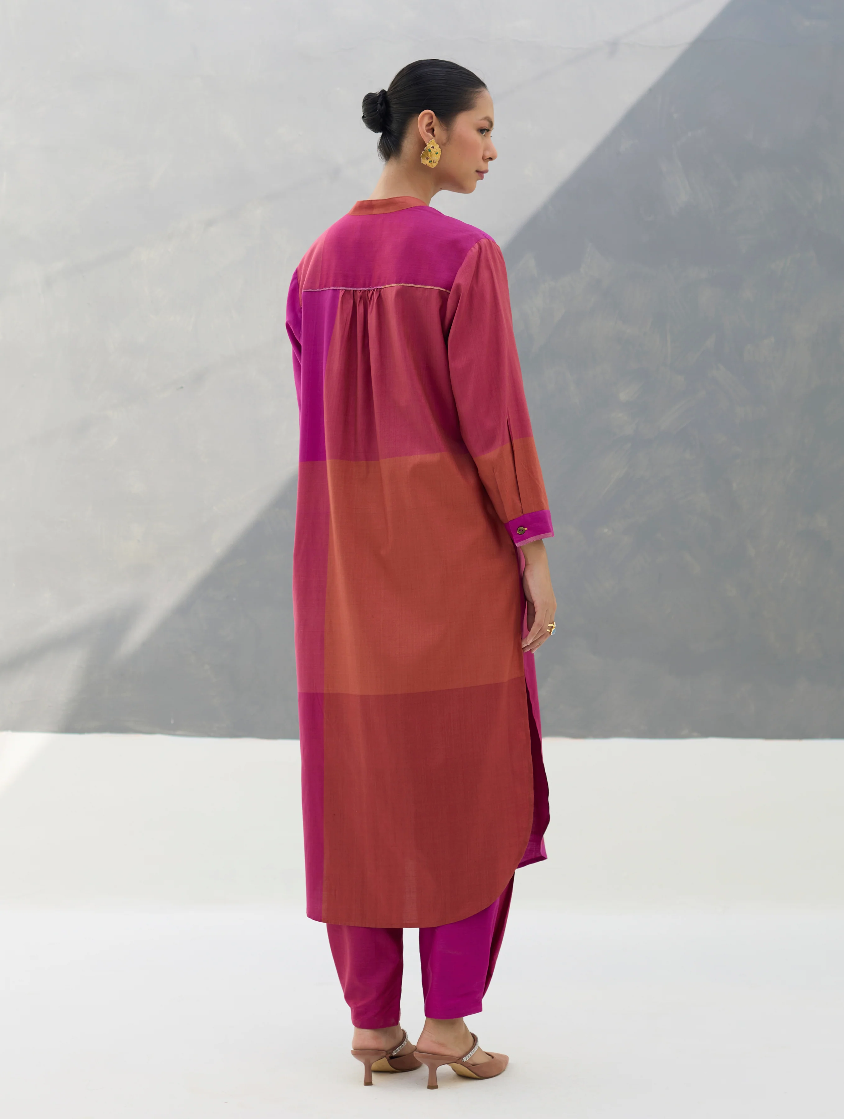 Sama Eri Silk Shirt Kurta Set -  Rose - Image 7