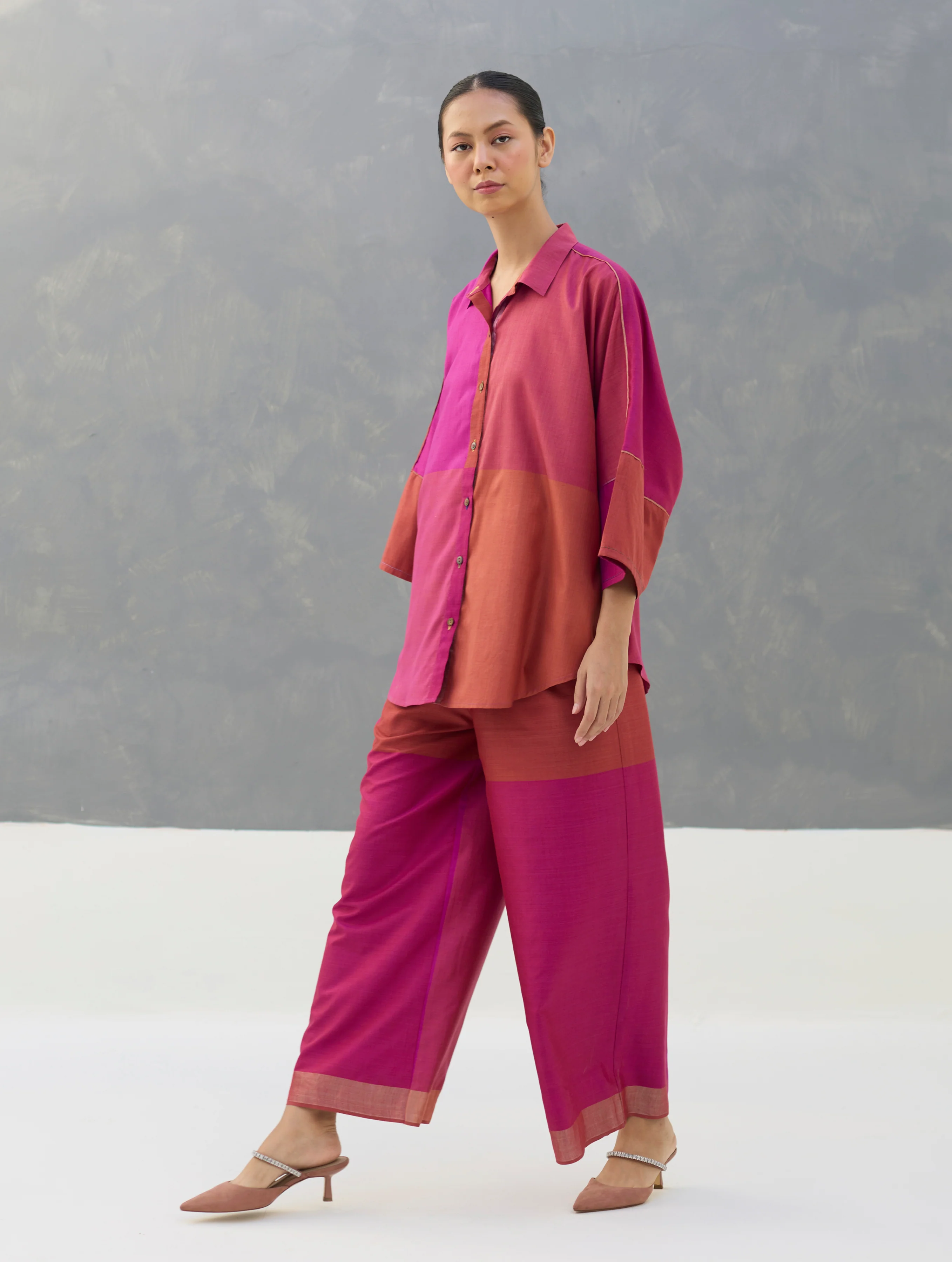 Sara Eri Silk Co-ord Set  - Rose - Image 11