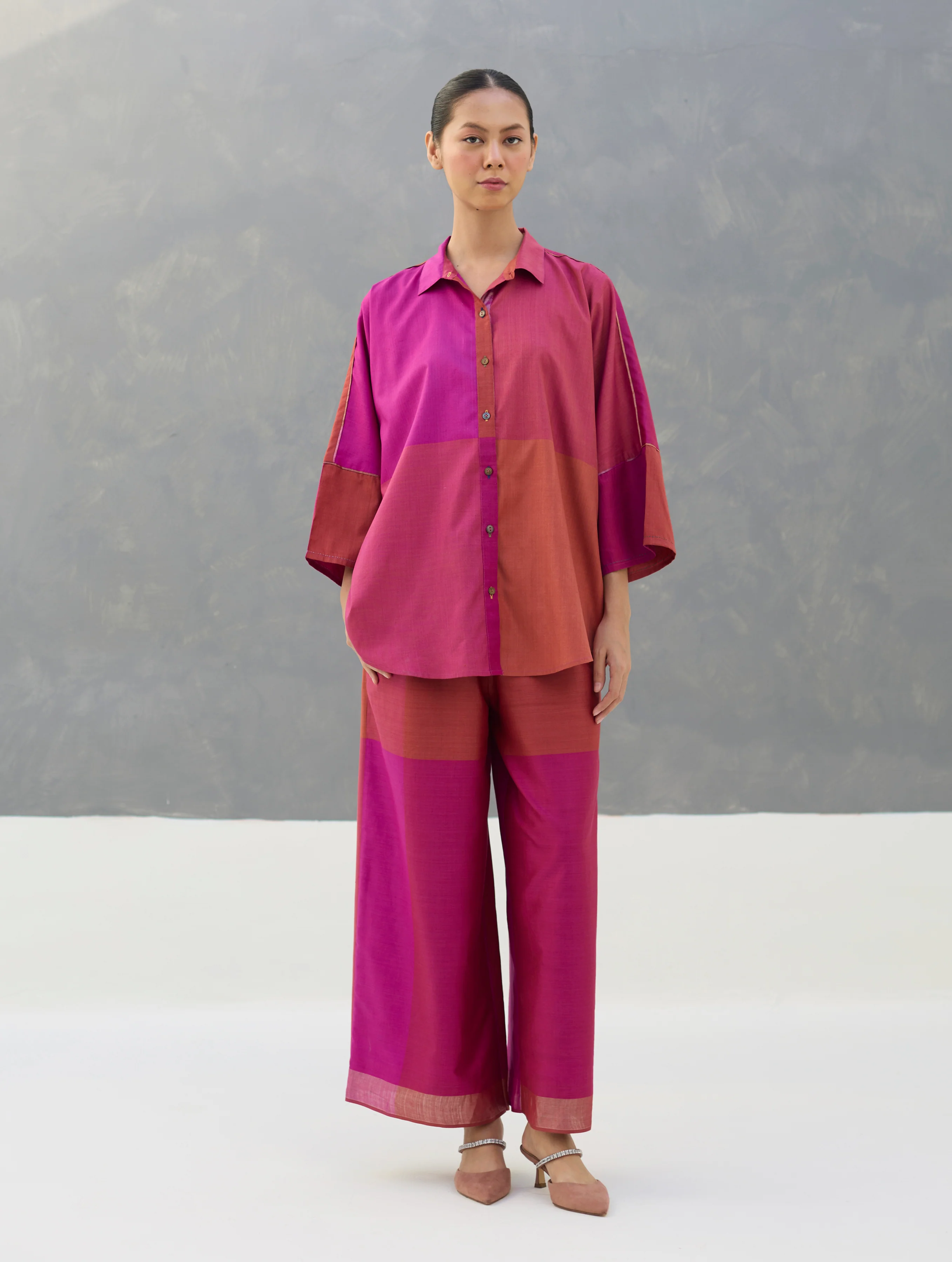 Sara Eri Silk Co-ord Set  - Rose - Image 3