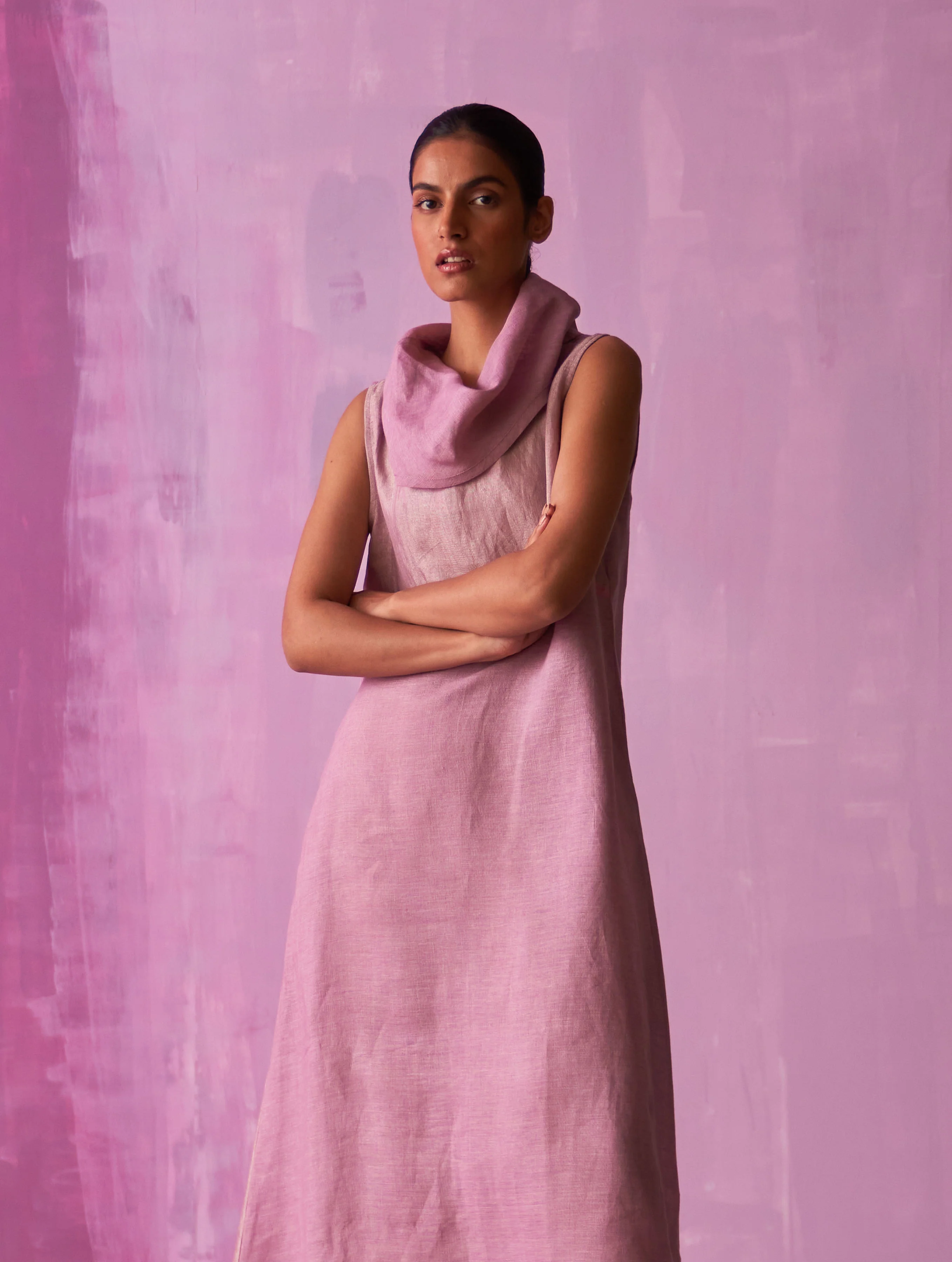 Shira Cowl Neck Dress - Lavender - Image 3