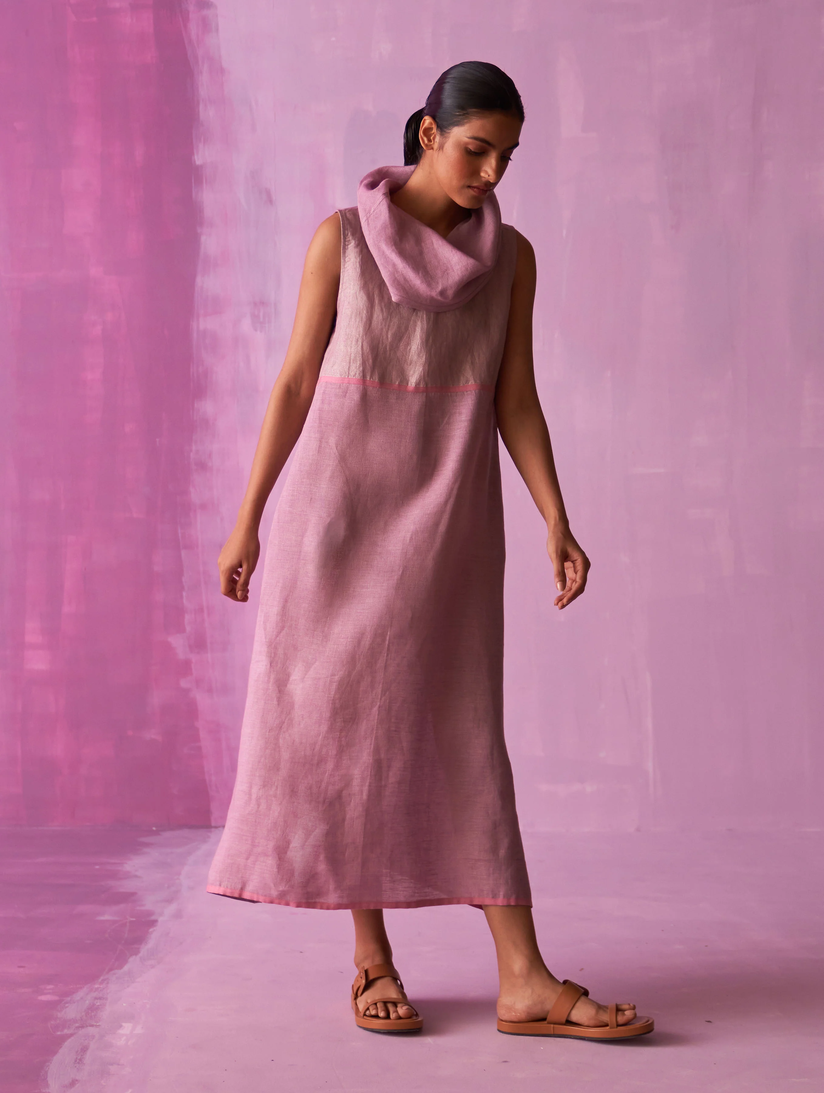 Shira Cowl Neck Dress - Lavender - Image 4