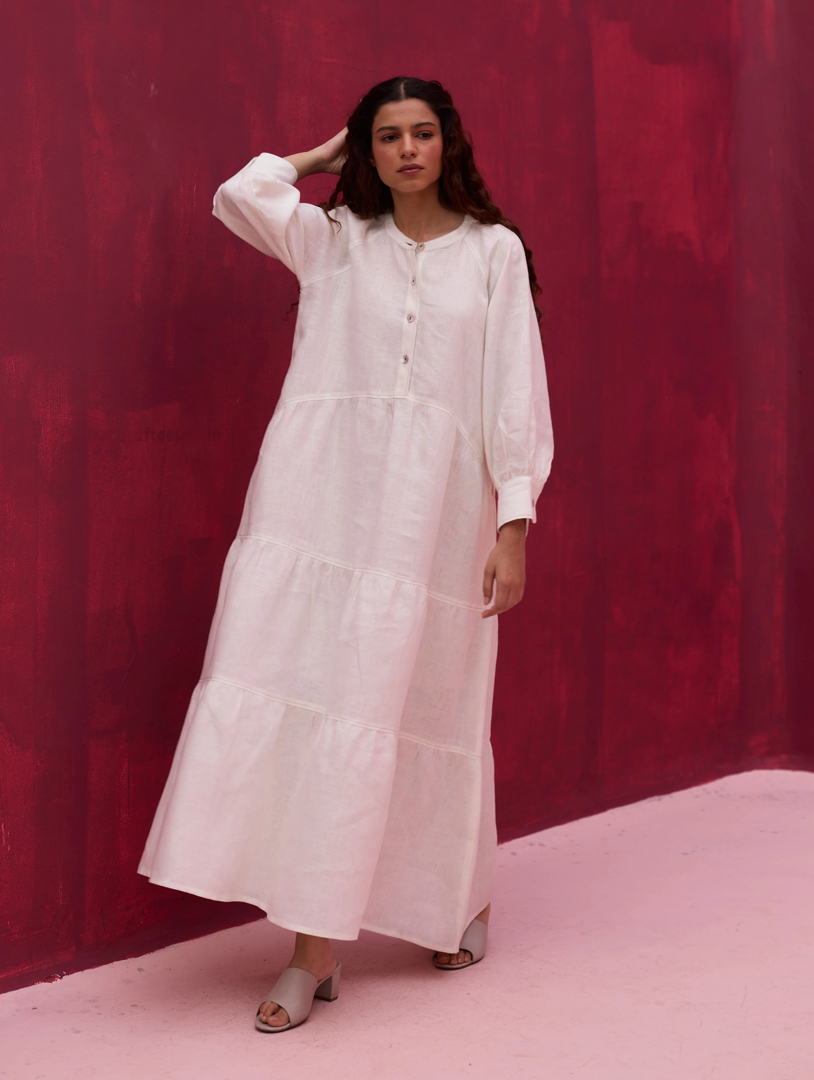Shiri Linen Dress - Ivory - Image 10