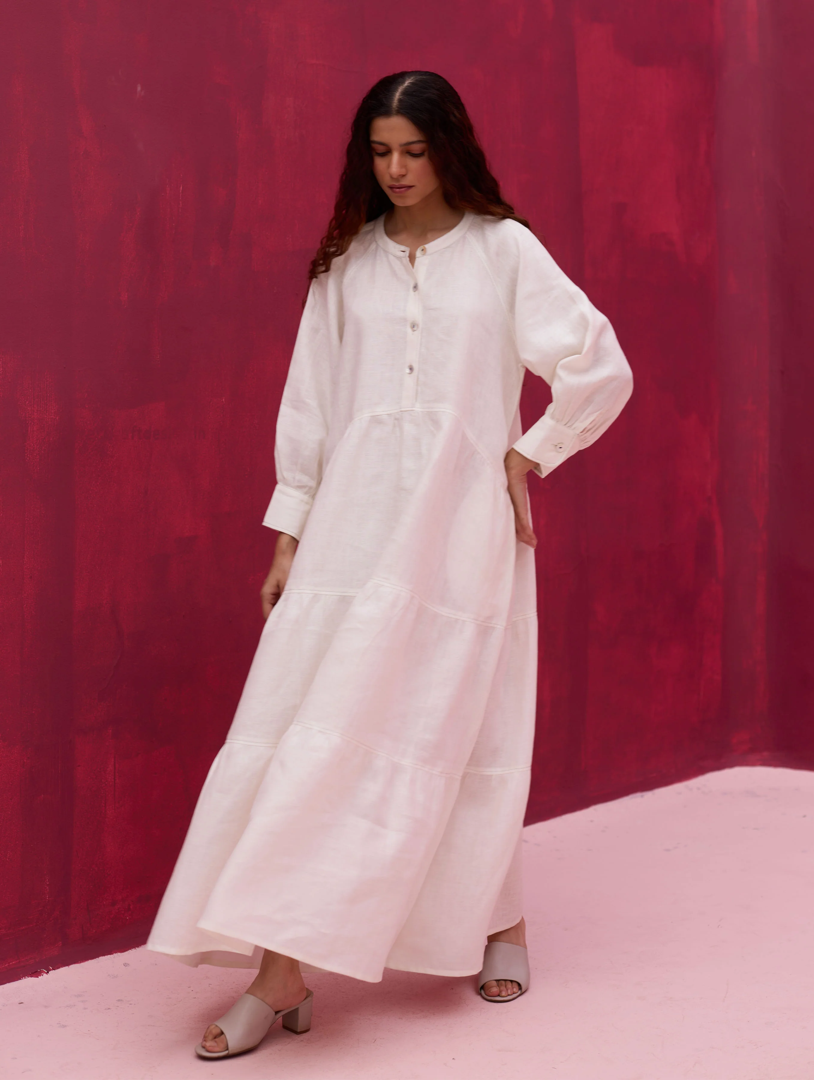 Shiri Linen Dress - Ivory - Image 4